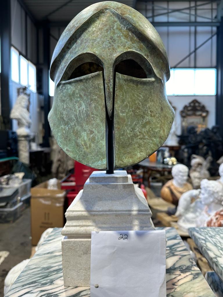 Huge, full size, bronze roam mask on plinth, very rare find from GREECE