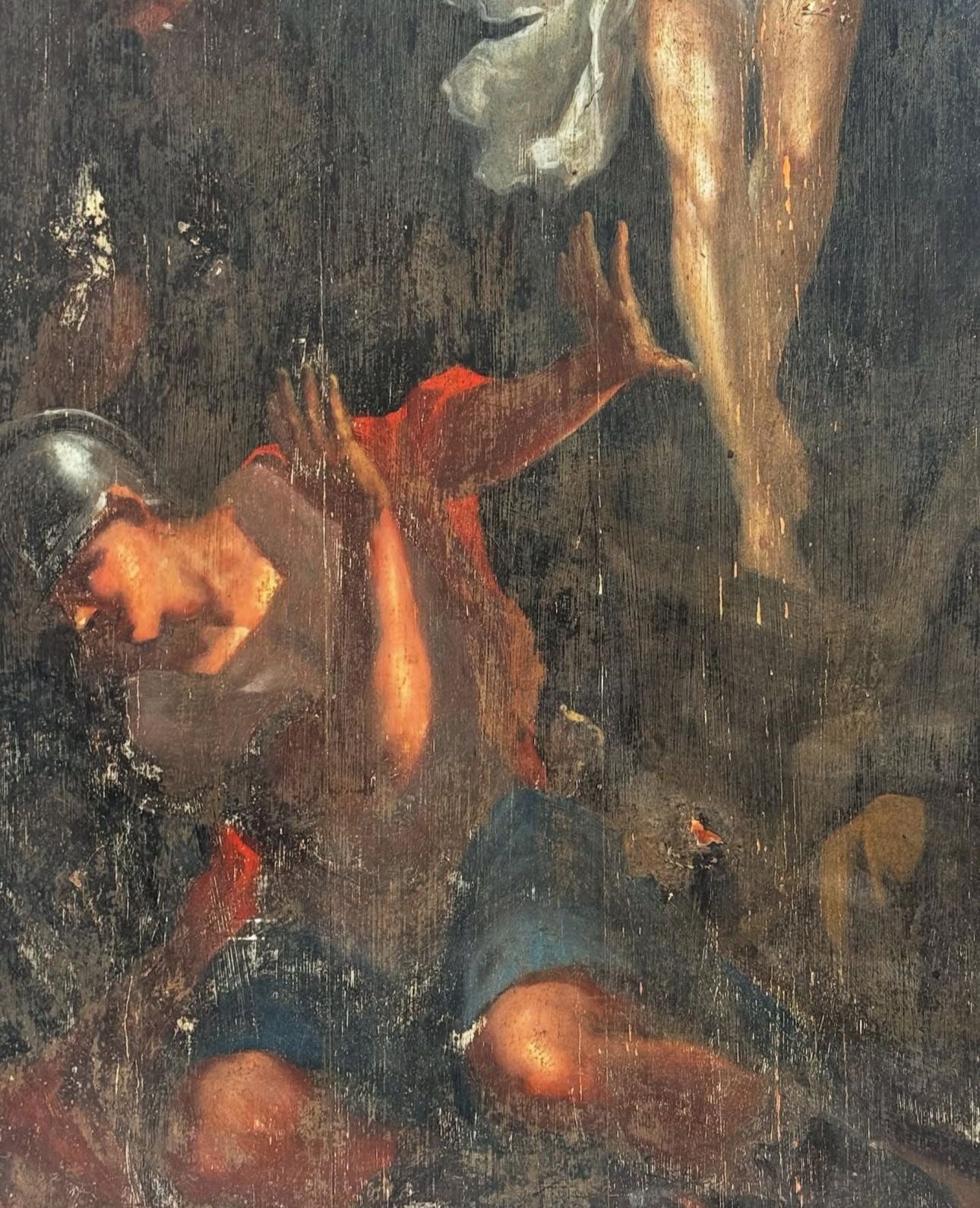 Stunning, original 18thC religious painting on panel of wood, removed from Italian church