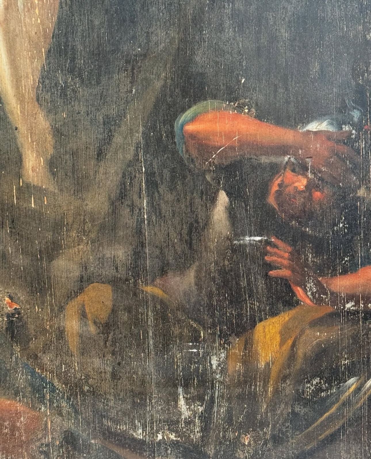 Stunning, original 18thC religious painting on panel of wood, removed from Italian church