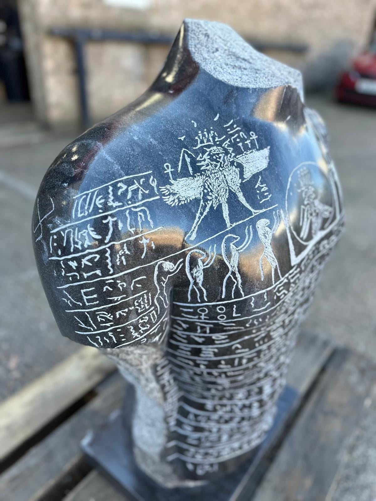 1 of a kind, black granite Egyptian torso