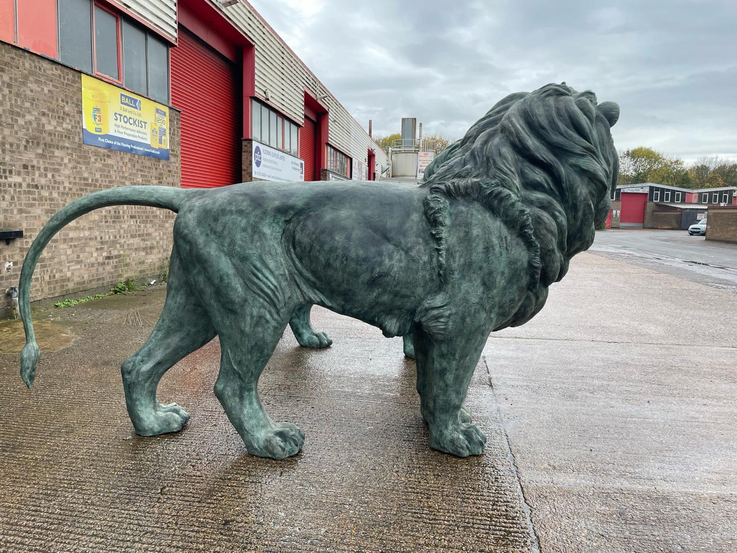 Huge, pair of antique bronze lions from Italy