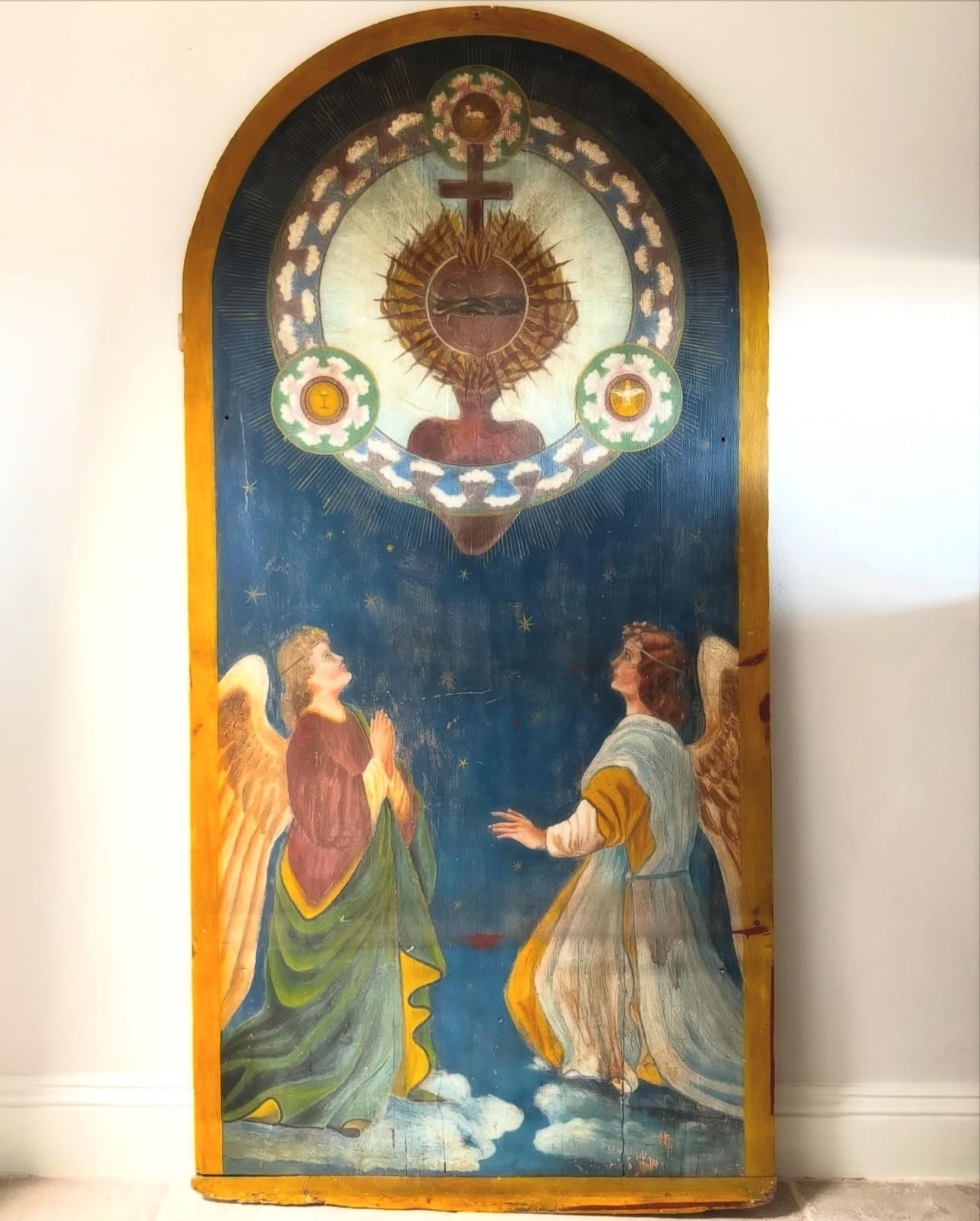 Stunning, 18thC original church panel of religious scene, from Italy