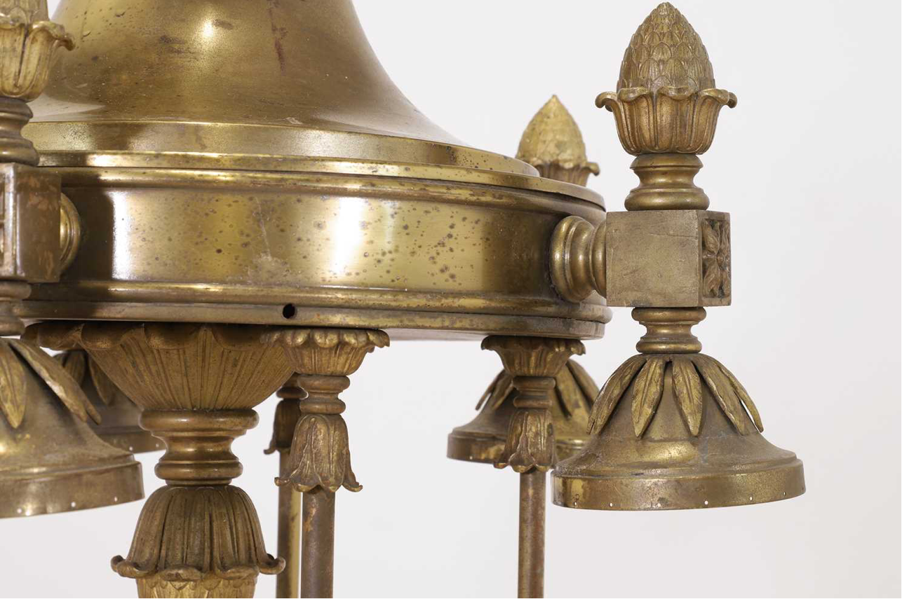 Matching pair, 19thC Louis XV, gilt bronze lanterns, all original (100x65cm)