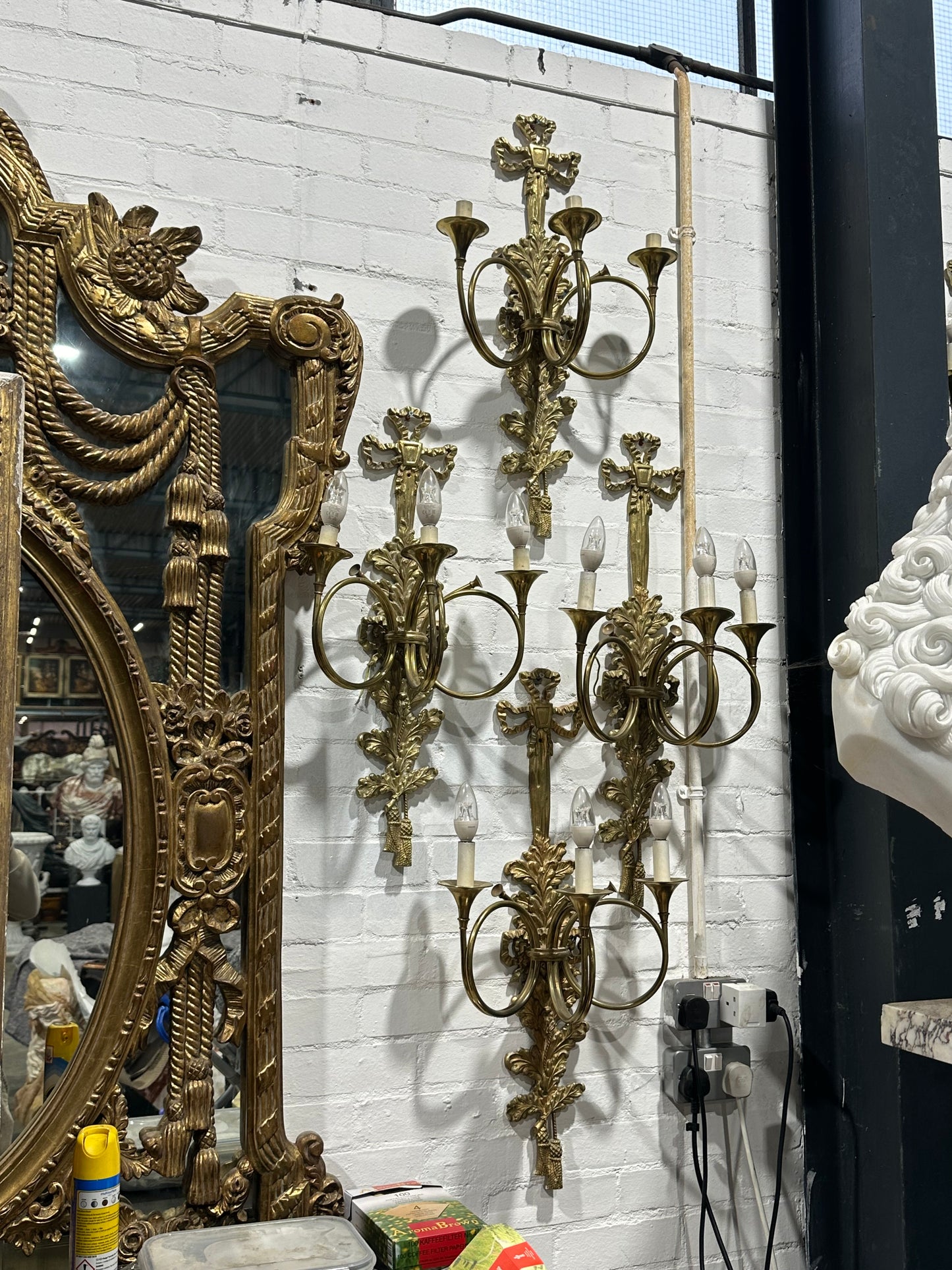 Multiple, antique rare bronze wall lights from the Randolph hotel, Oxford, uk x14 (price per item)