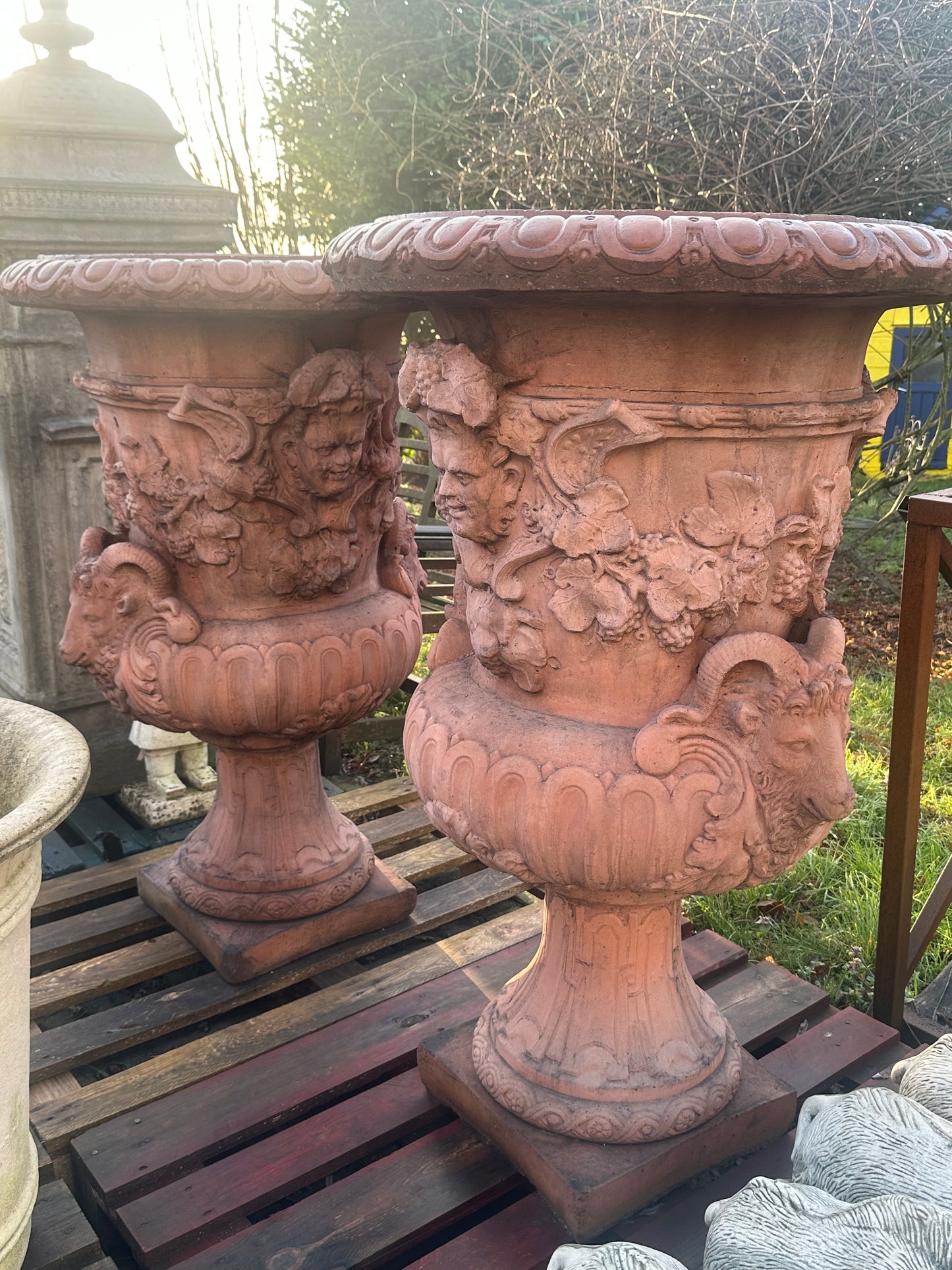 Huge pair 4ft+ tall, Italian urns
