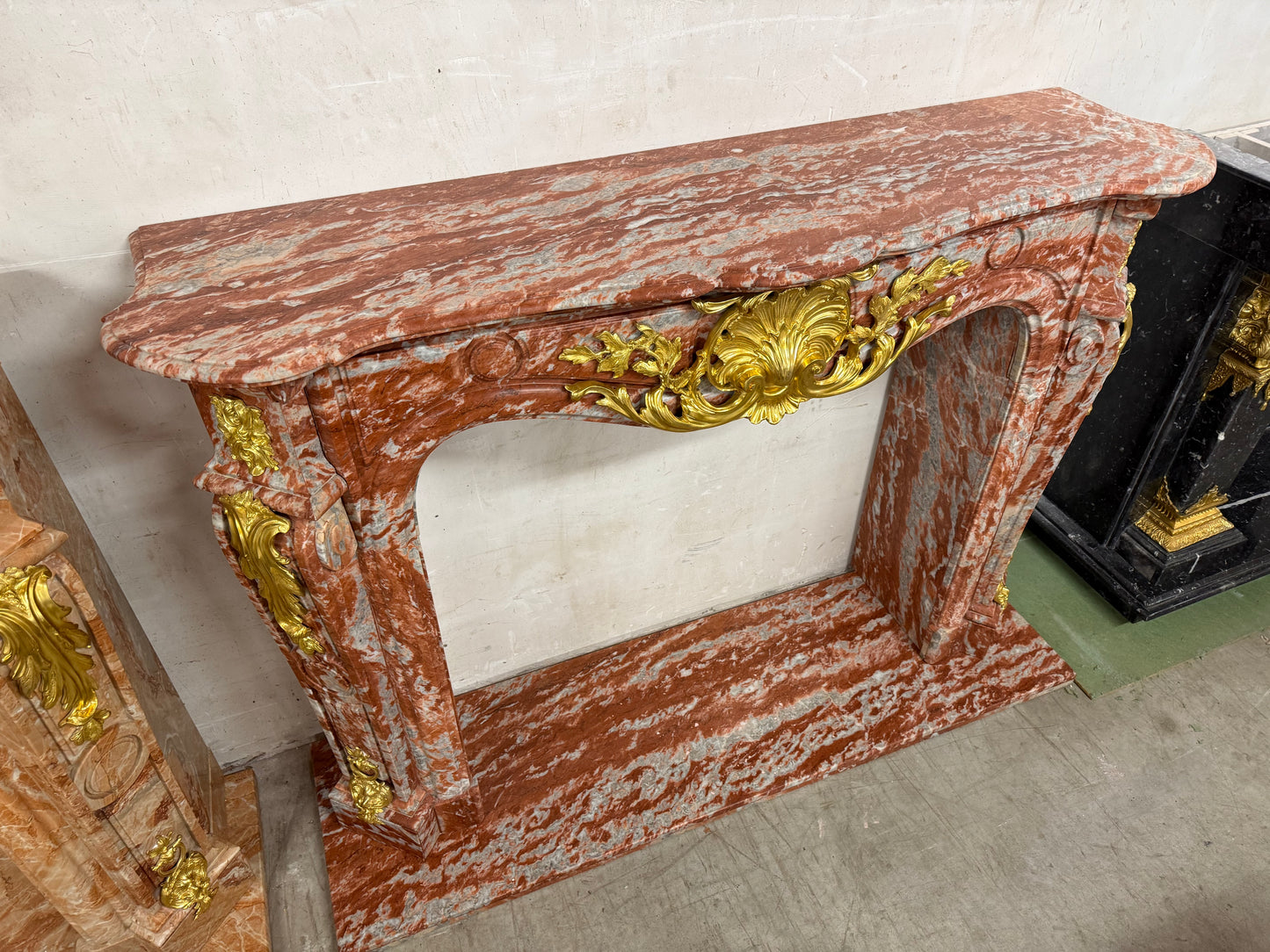 Beautiful rococo French marble fireplace