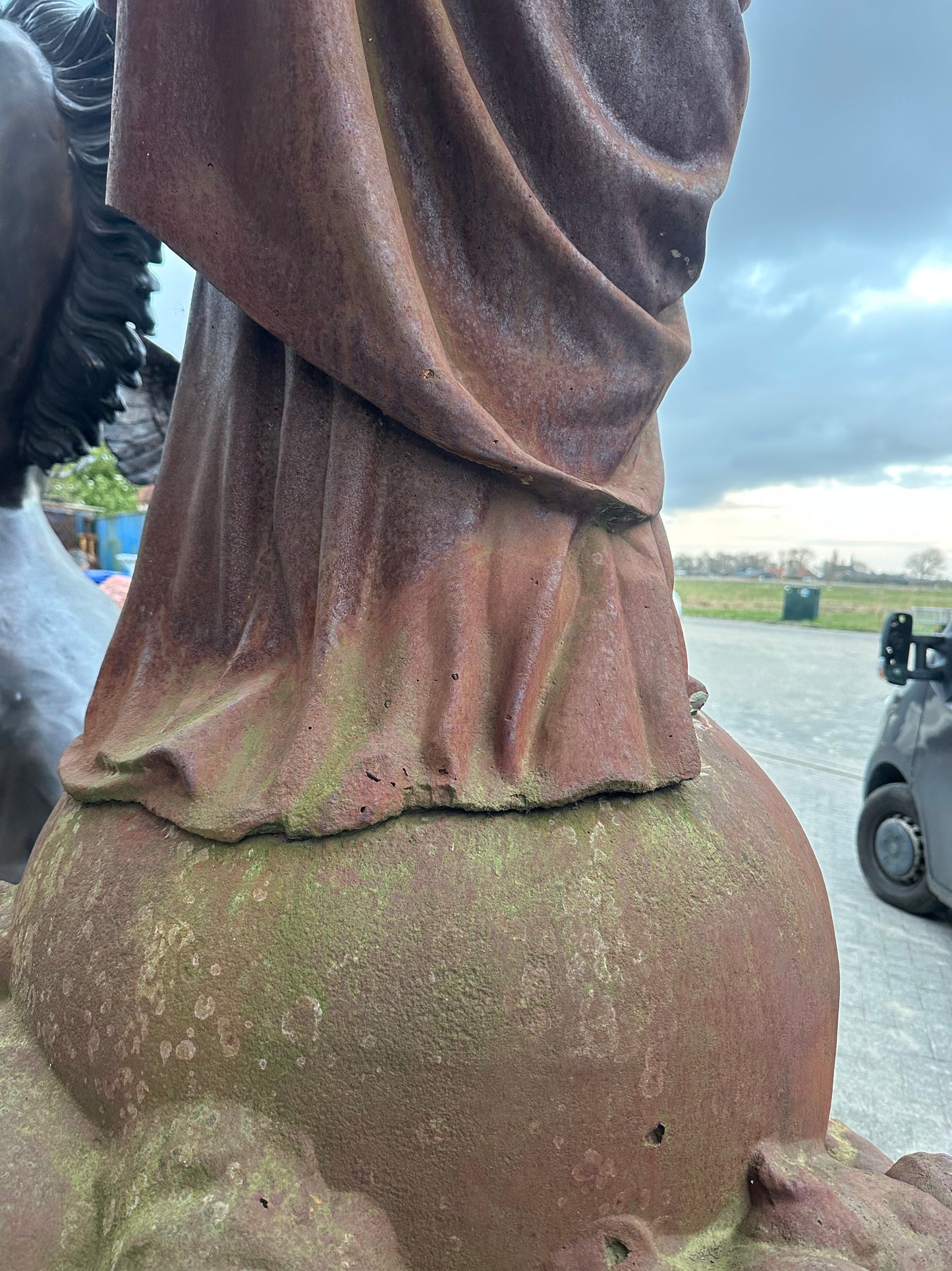 Huge 14ft+, extremely rare, 1 of 2 in existence, signed “Jesus” on plinth statue, “fondu par denonvilliers jesus” MAURICE DENONVILLIERS