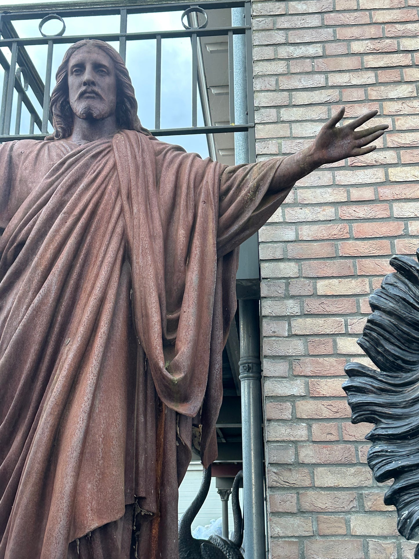 Huge 14ft+, extremely rare, 1 of 2 in existence, signed “Jesus” on plinth statue, “fondu par denonvilliers jesus” MAURICE DENONVILLIERS