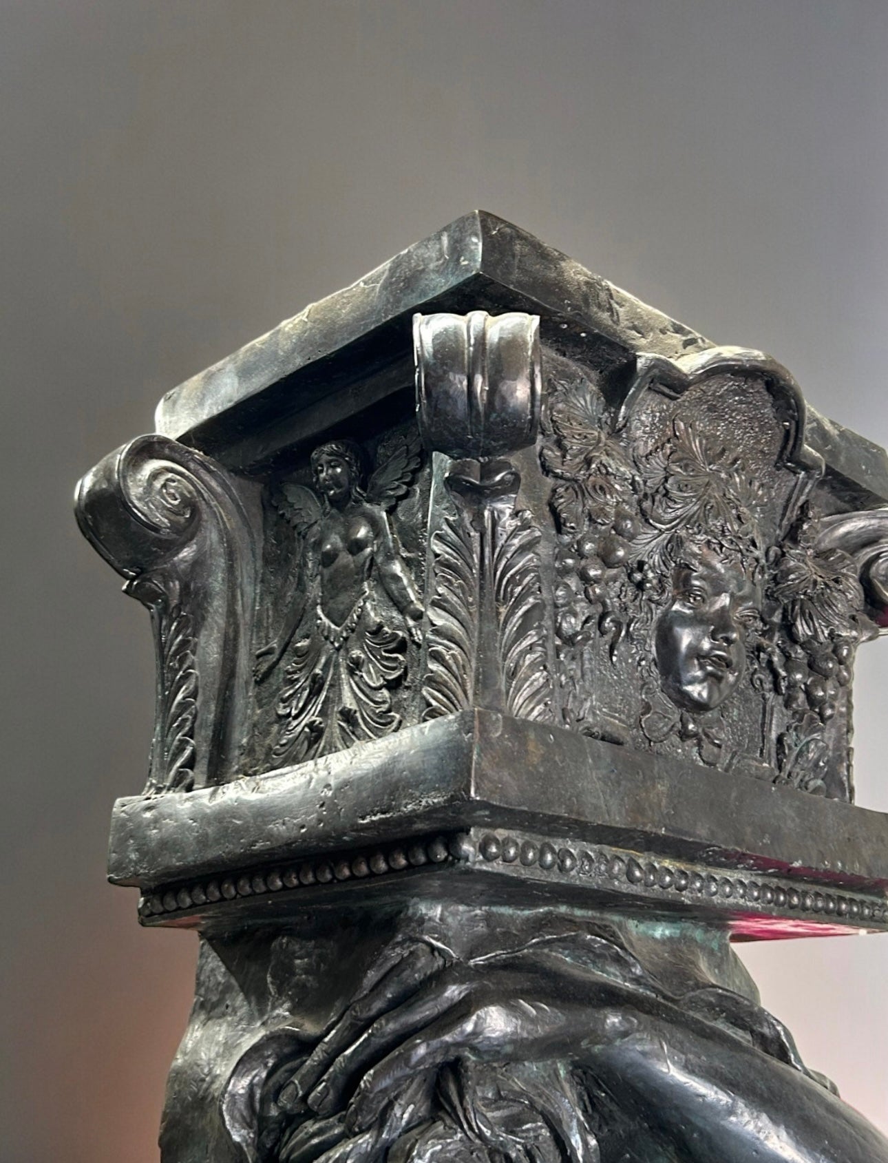 A pair of very large Bronze 19thC 'Atlas' telamon statues, Standing at 8ft tall, extremely rare.