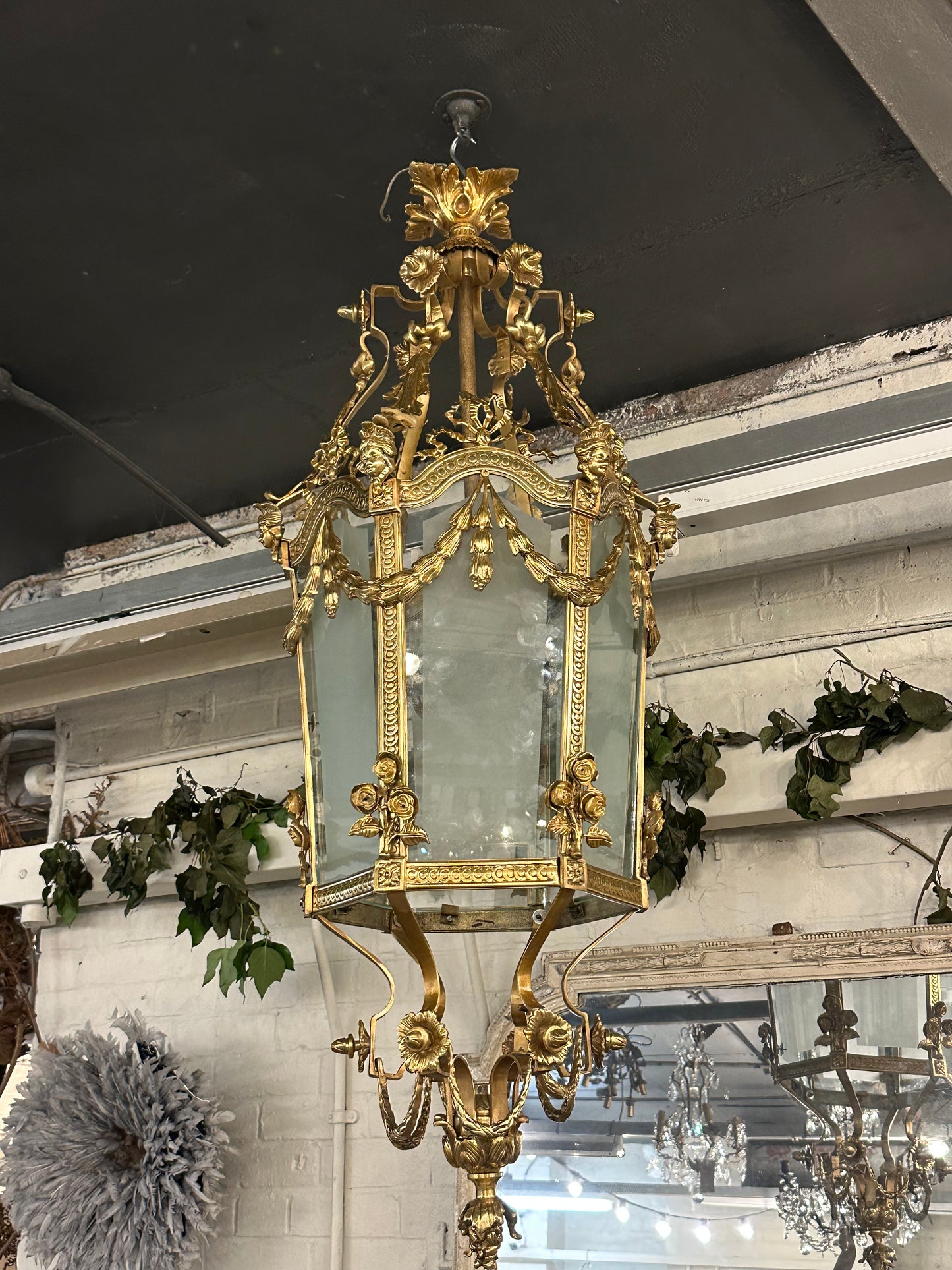 Extremely rare, French antique Napoleon lantern, 110cm long (many available)