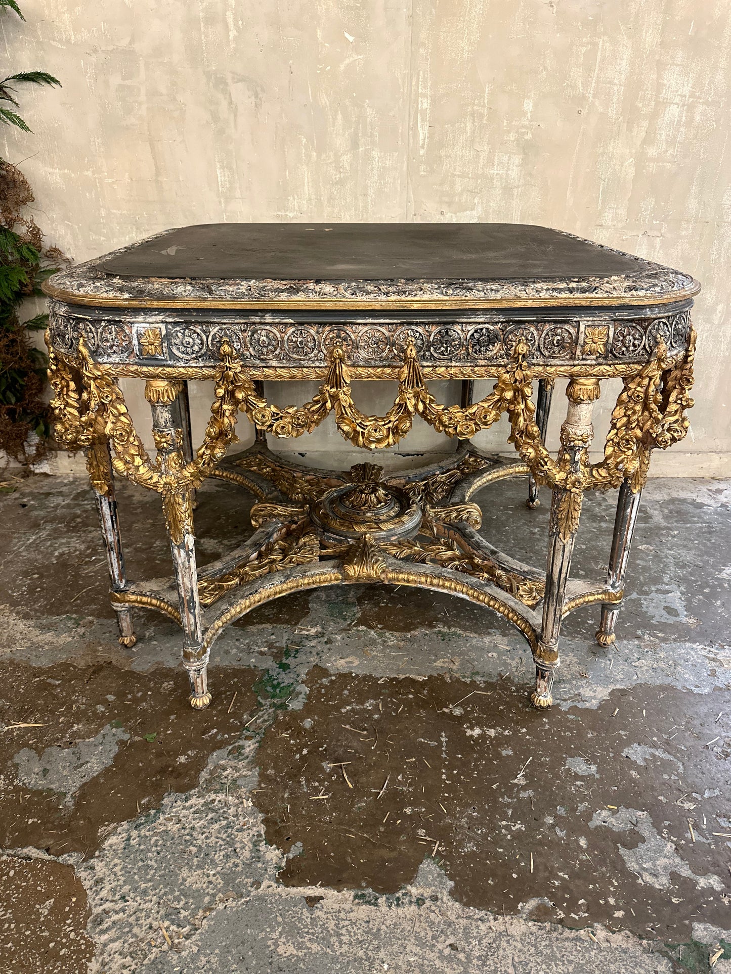 Rare, antique Italian console table, original paint