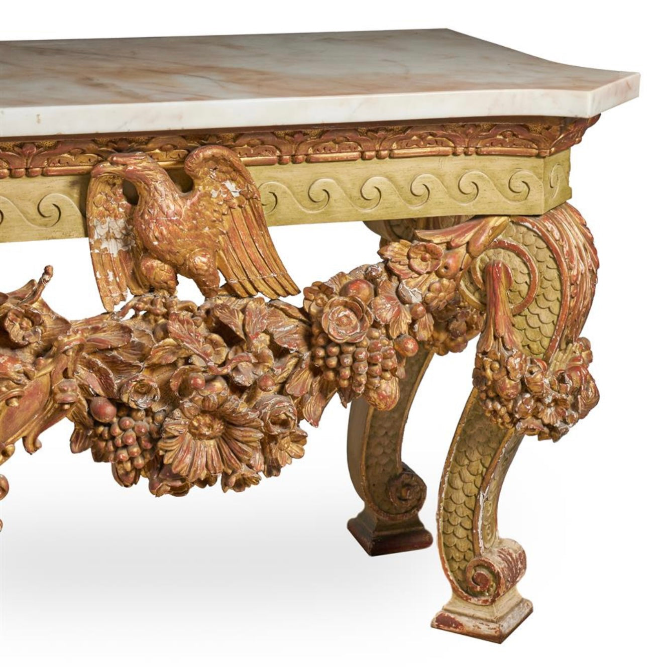 Stunning, 19thC carved wood, 225cm long console table
