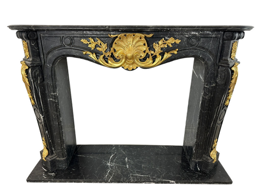 Beautiful rococo French marble fireplace (pair available)