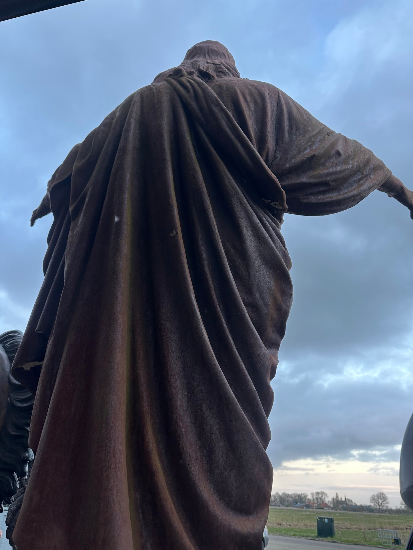Huge 14ft+, extremely rare, 1 of 2 in existence, signed “Jesus” on plinth statue, “fondu par denonvilliers jesus” MAURICE DENONVILLIERS