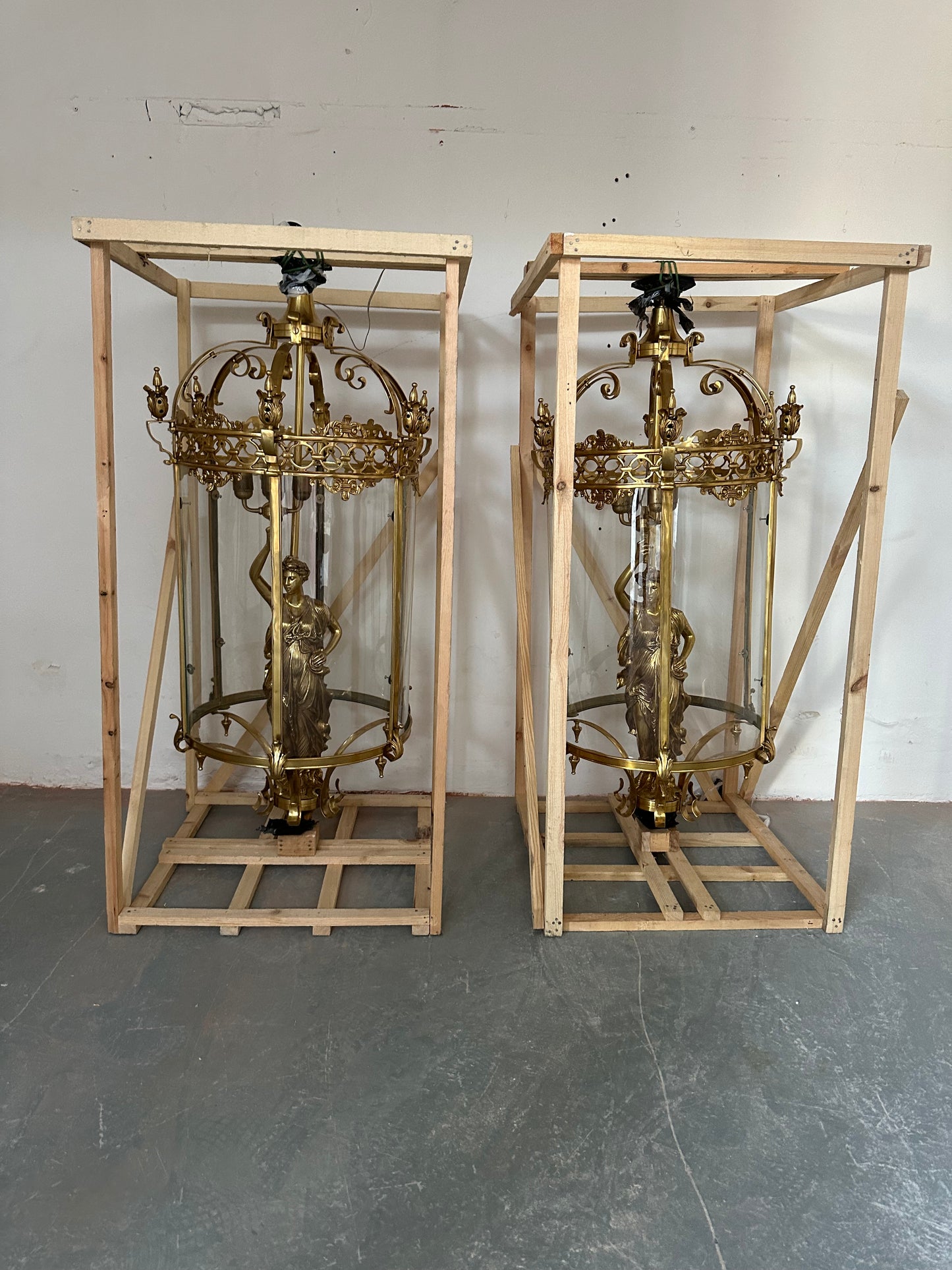 Stunning 1950’s liberty lanterns from NYC (pair available)