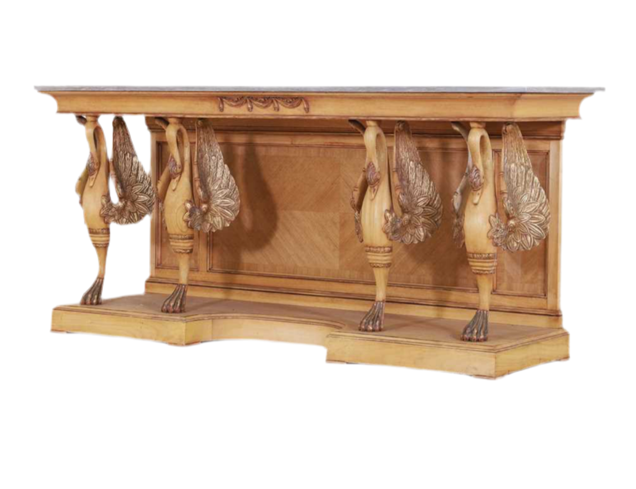 Stunning, 19th century, French empire console table with marble top, 6ft wide