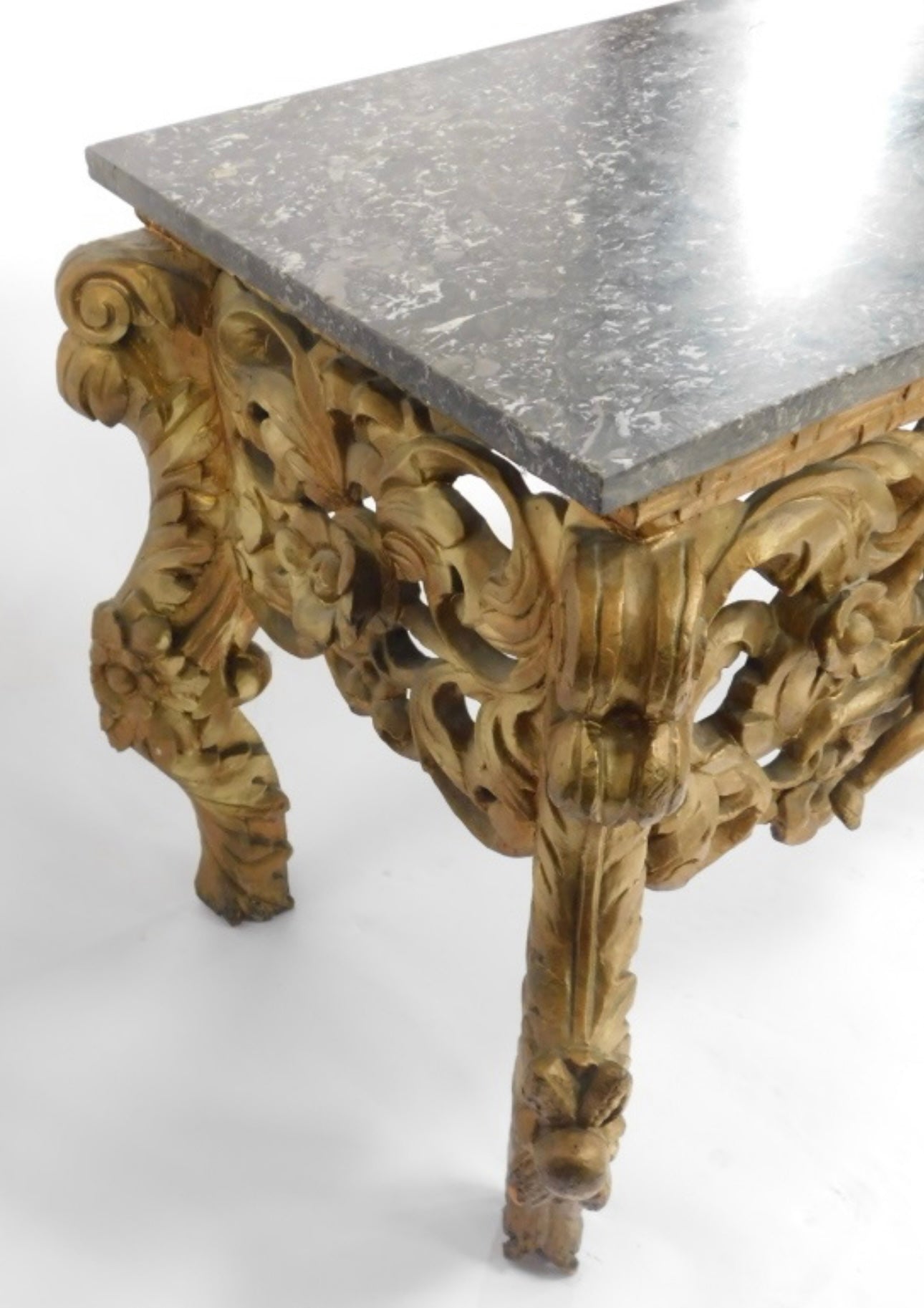 Louis XV, gilt wood, marble top, console table 19thC