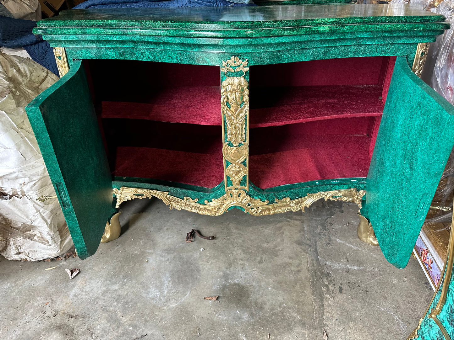 Beautiful, French marble topped empire commode with bronze ormolu (pair available)