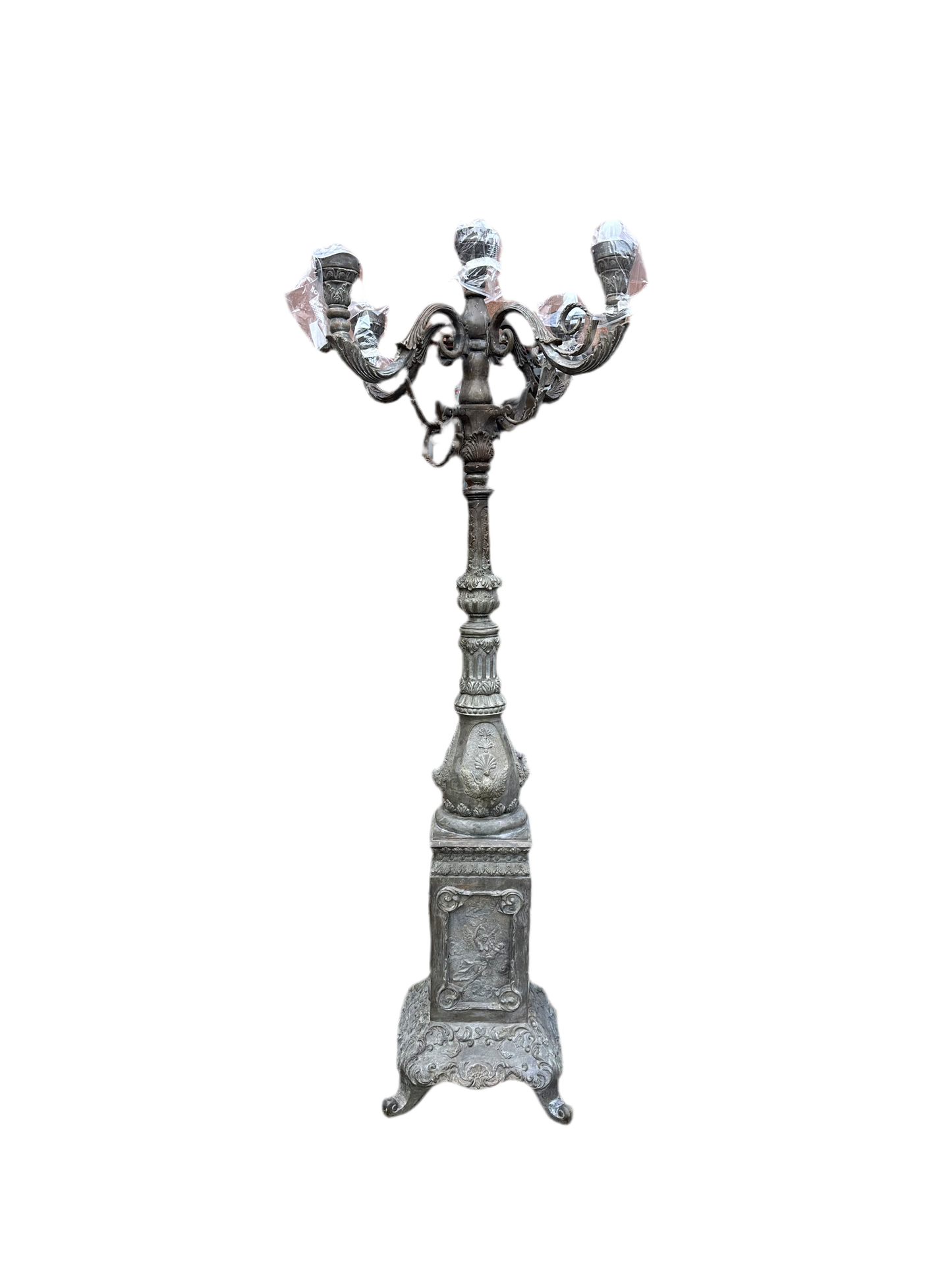 Very rare, solid bronze lamp post from the Waldorf Astoria, original and working