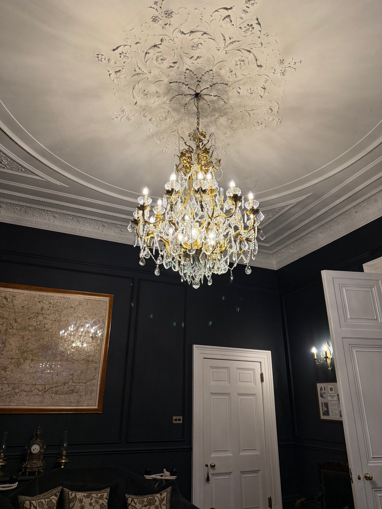 Stunning, matching pair of French antique crystal chandeliers