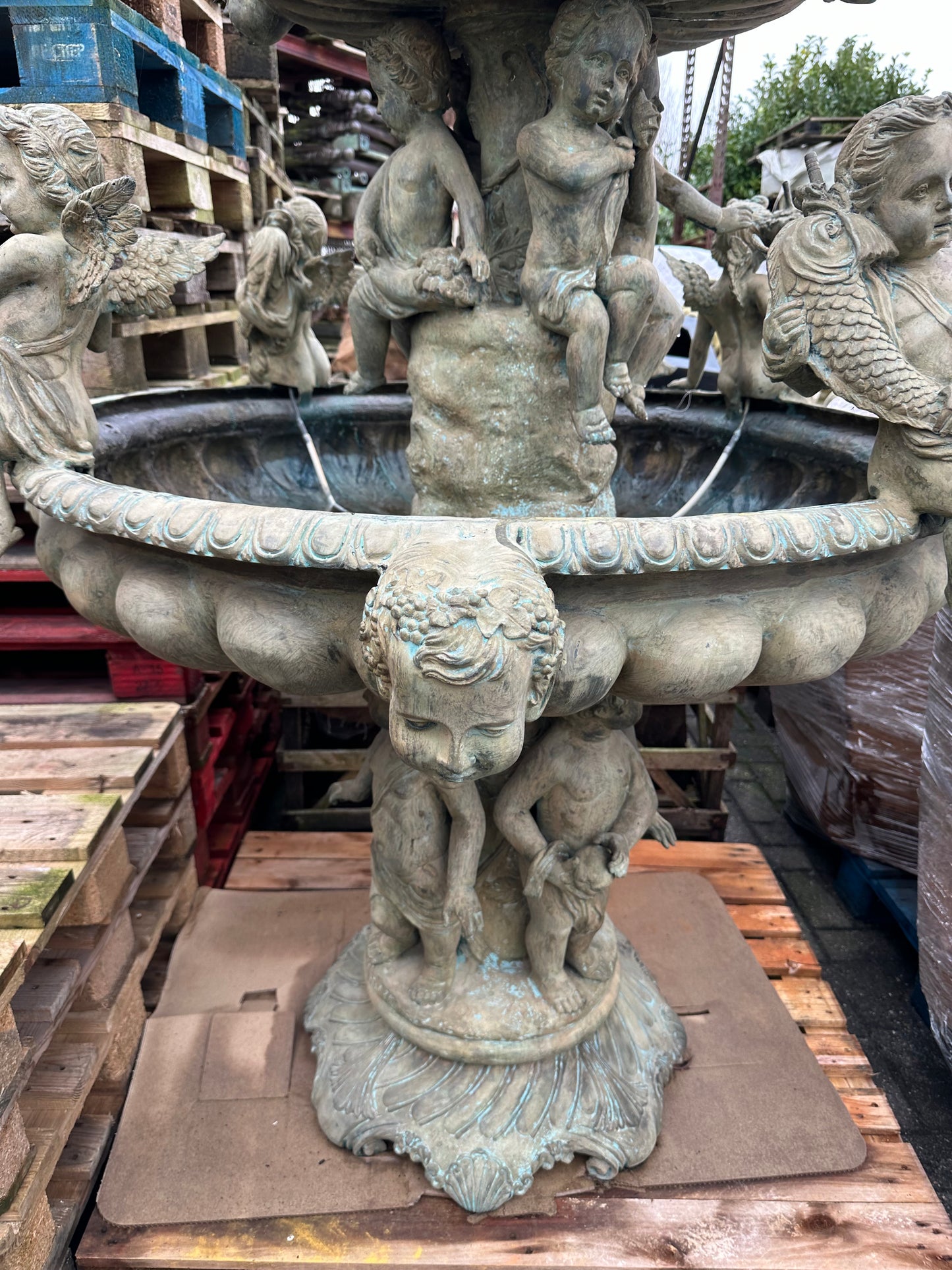 Fantastic, 1920’s solid bronze French cherub water fountain