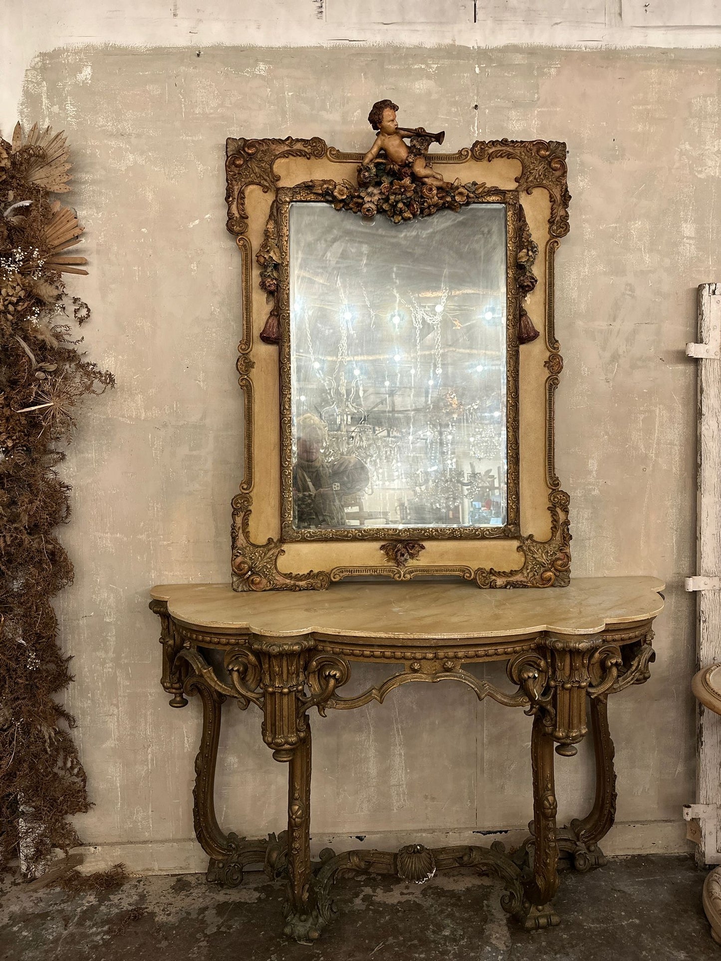 Victorian console table and mirror