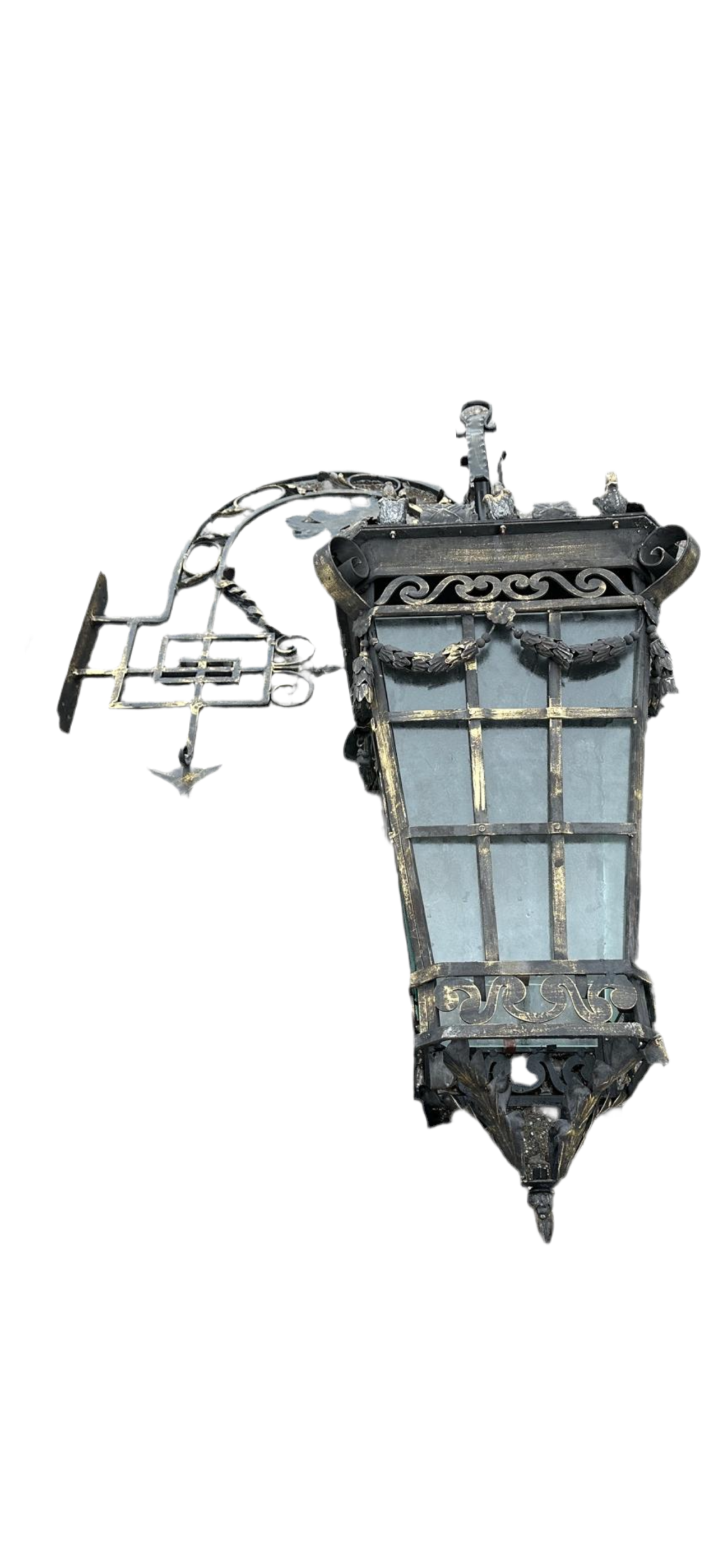 Huge, 1.2m tall, antique French brass lanterns and x16 available