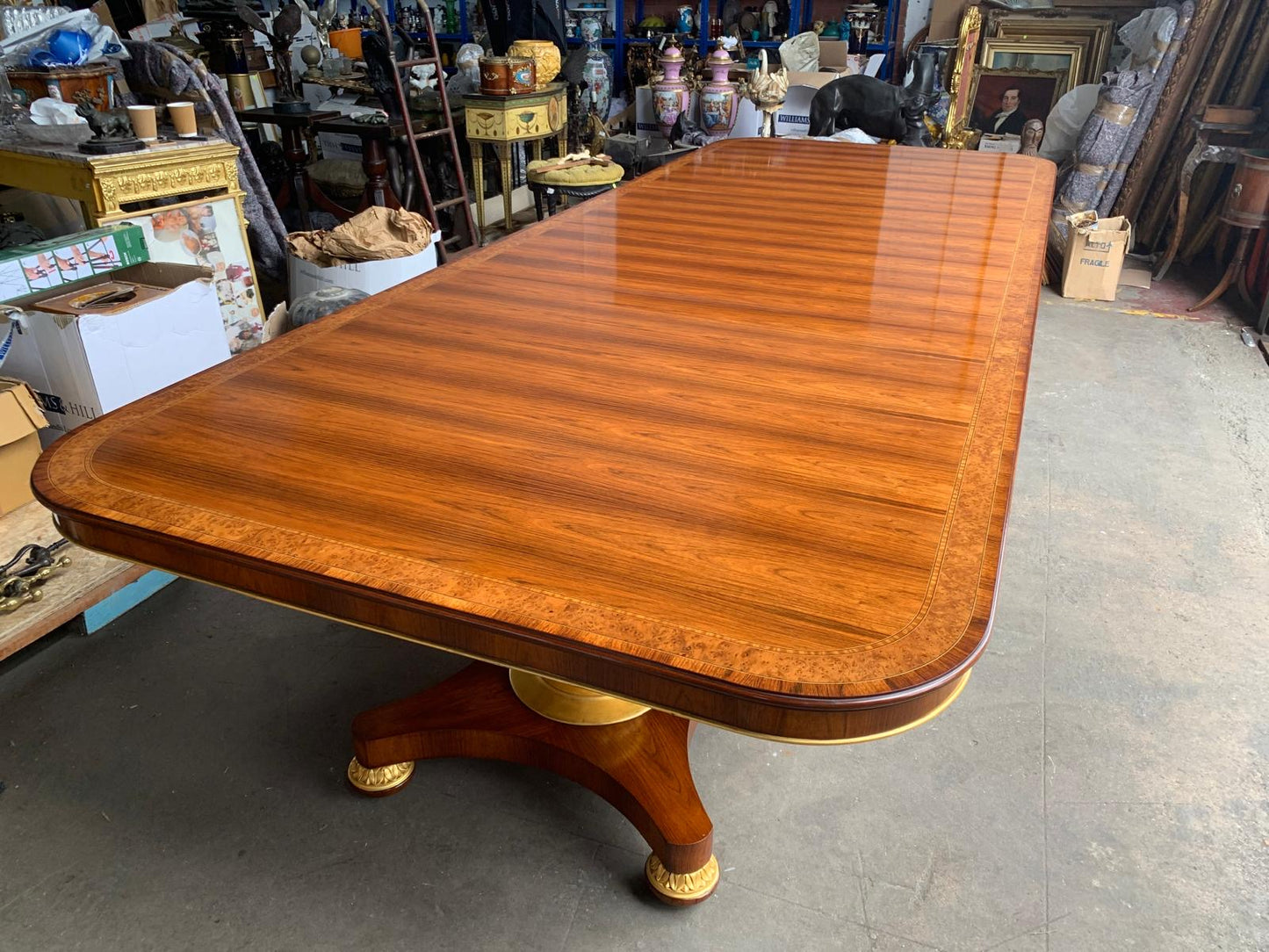 Unbelievable, 25ft, rosewood inlaid royal dining table, dated 1860’s