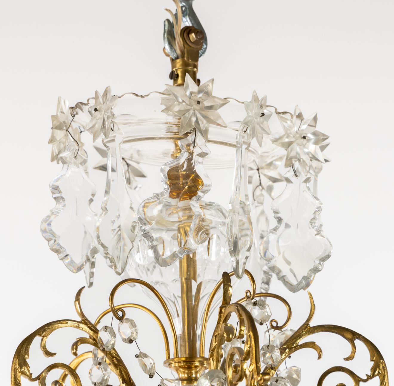 Huge 170cm tall, French baccarat and bronze, early 1800’s chandelier