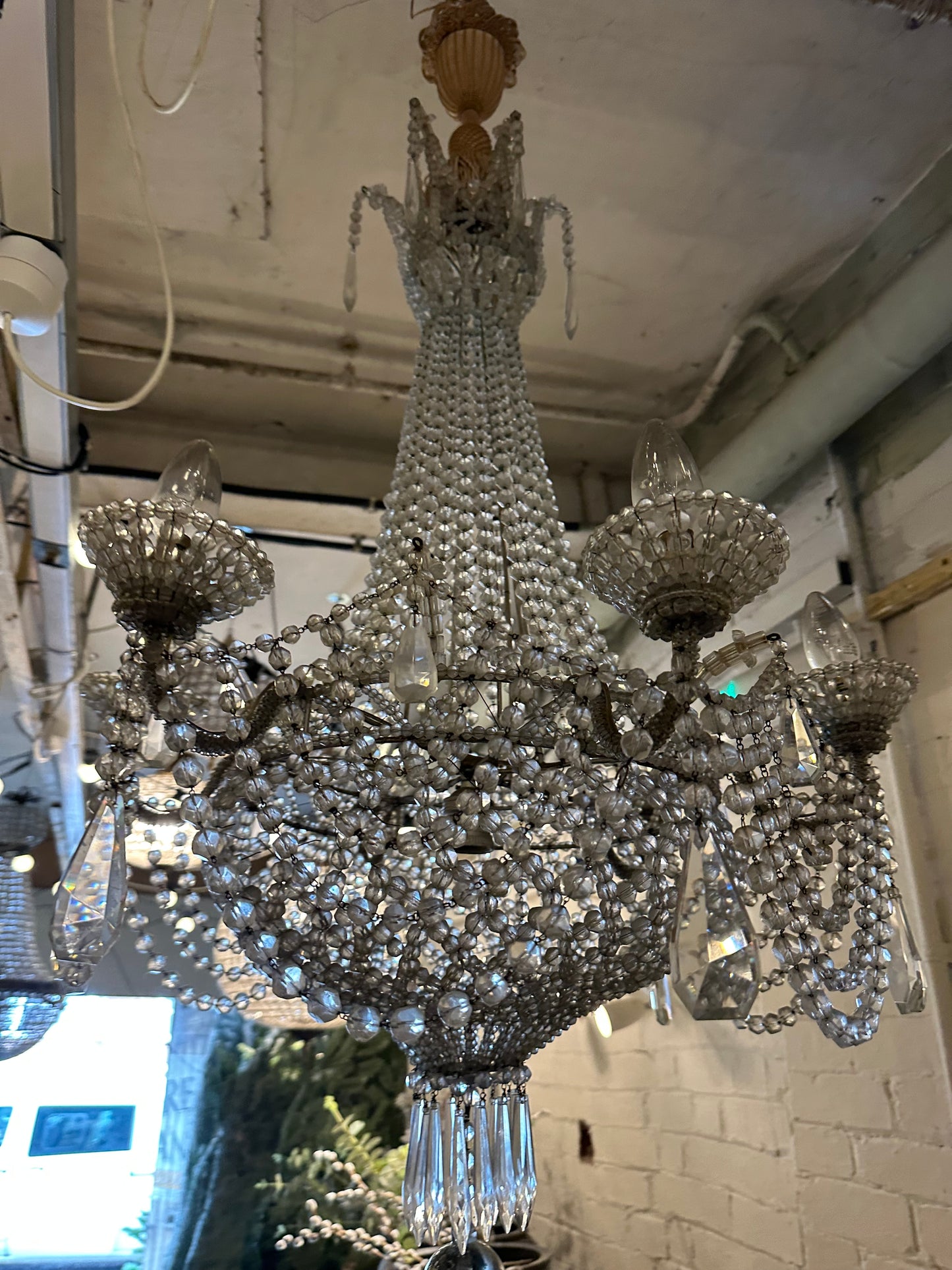 Rare, antique French crystal empire chandelier