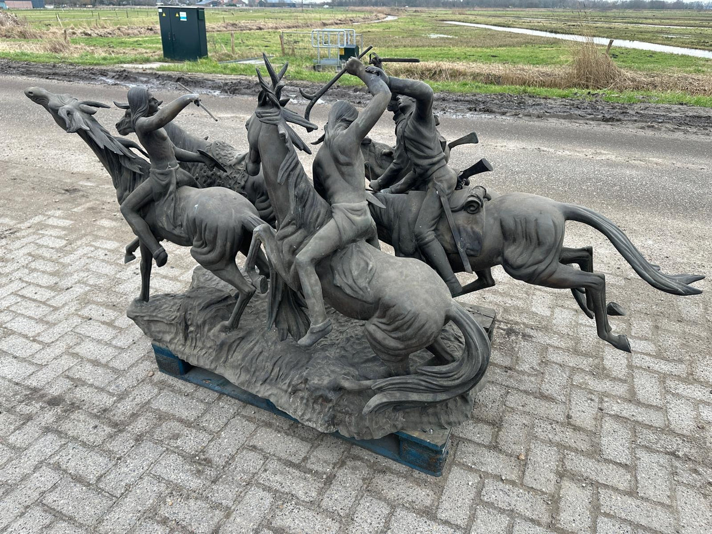 Huge, 5ft long, bronze sculpture from 1800’s, depicting American war scene