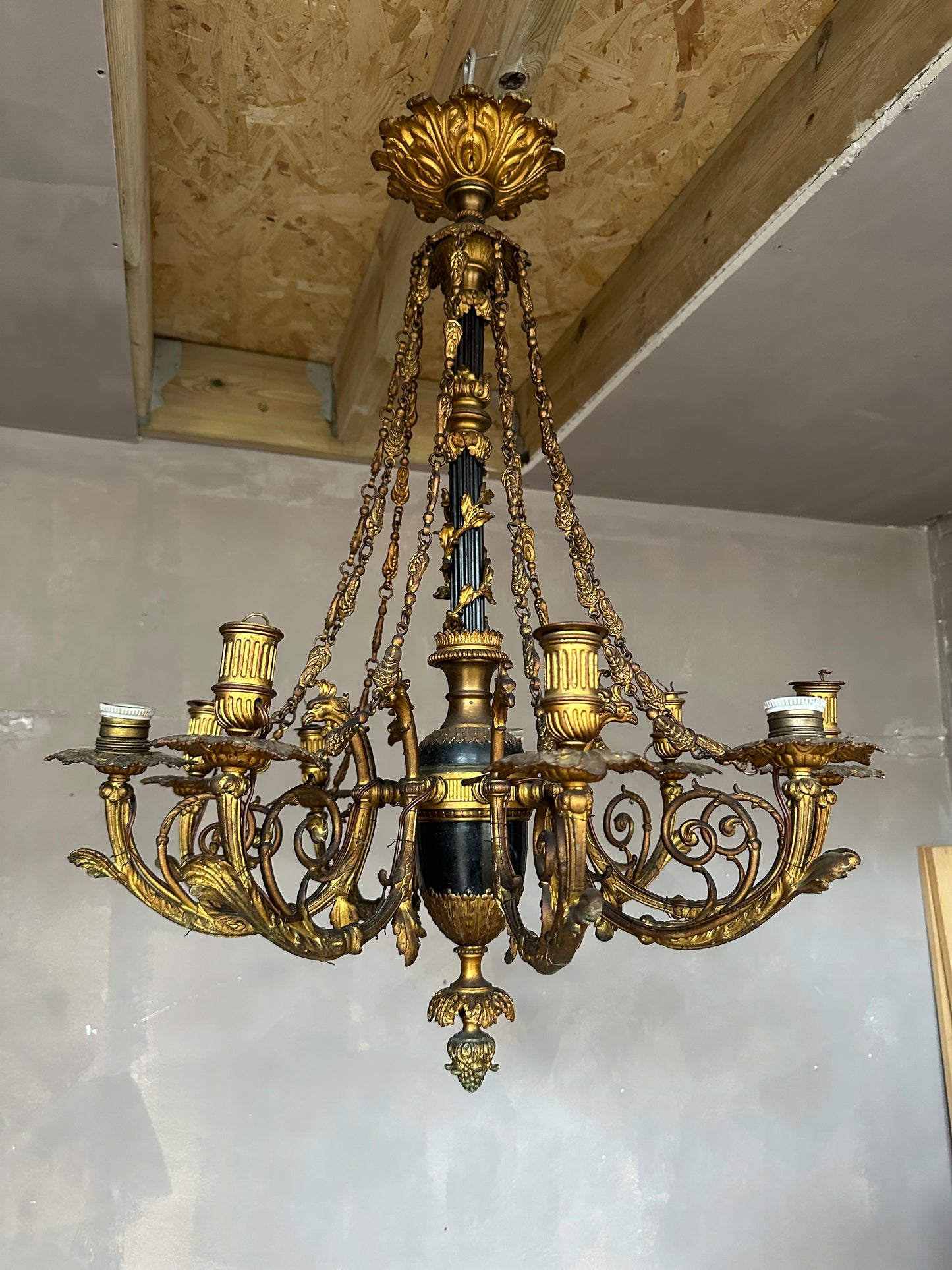 Stunning, 19thC bronze French chandelier