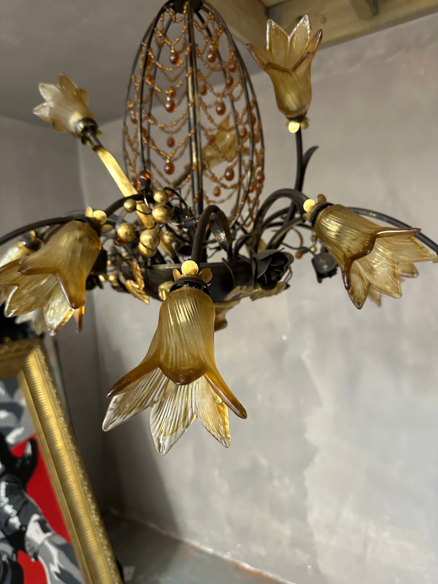 Very rare, Italian 1979’s Murano “Pineapple” chandelier