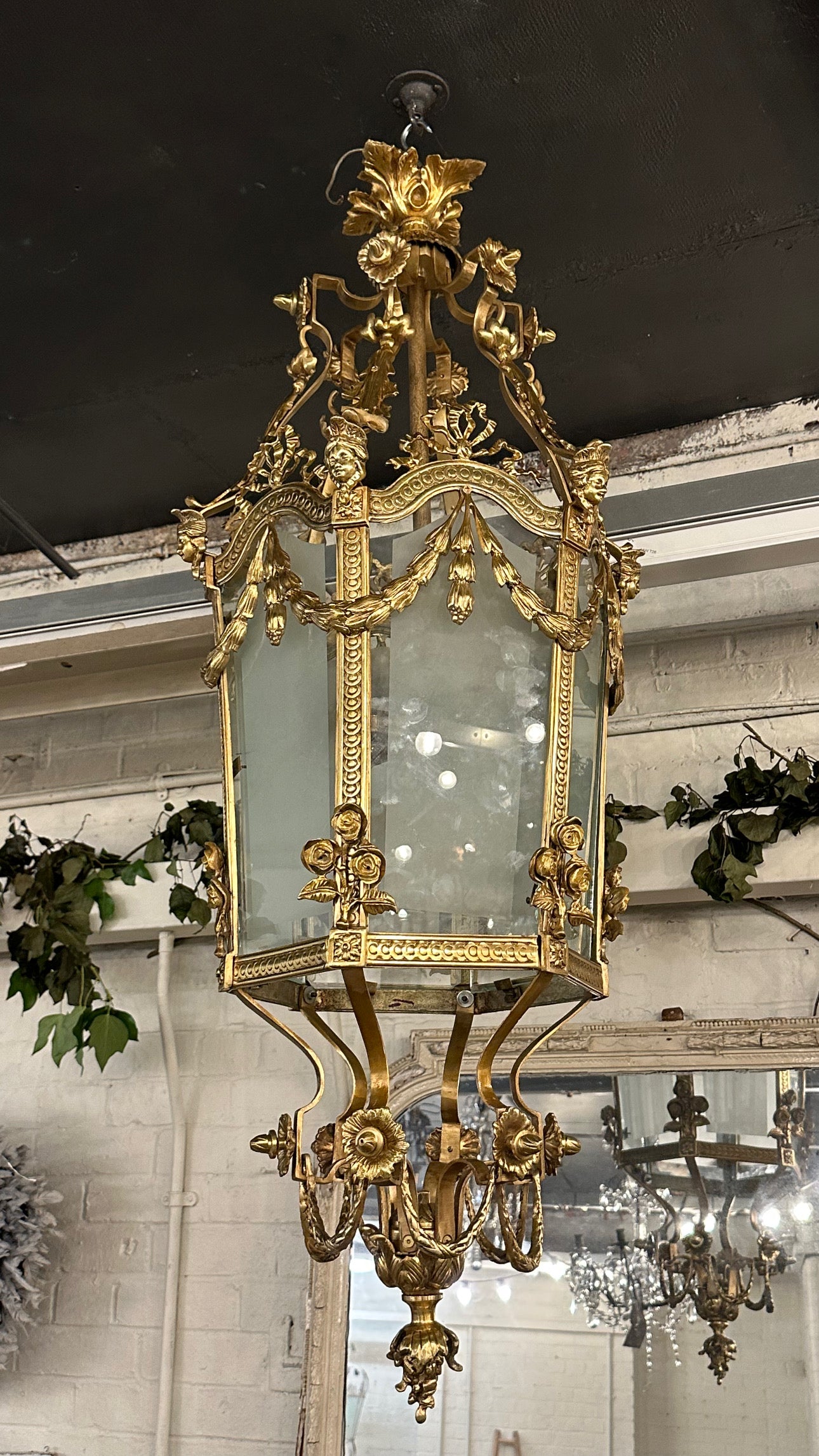 Extremely rare, French antique Napoleon lantern, 110cm long (many available)