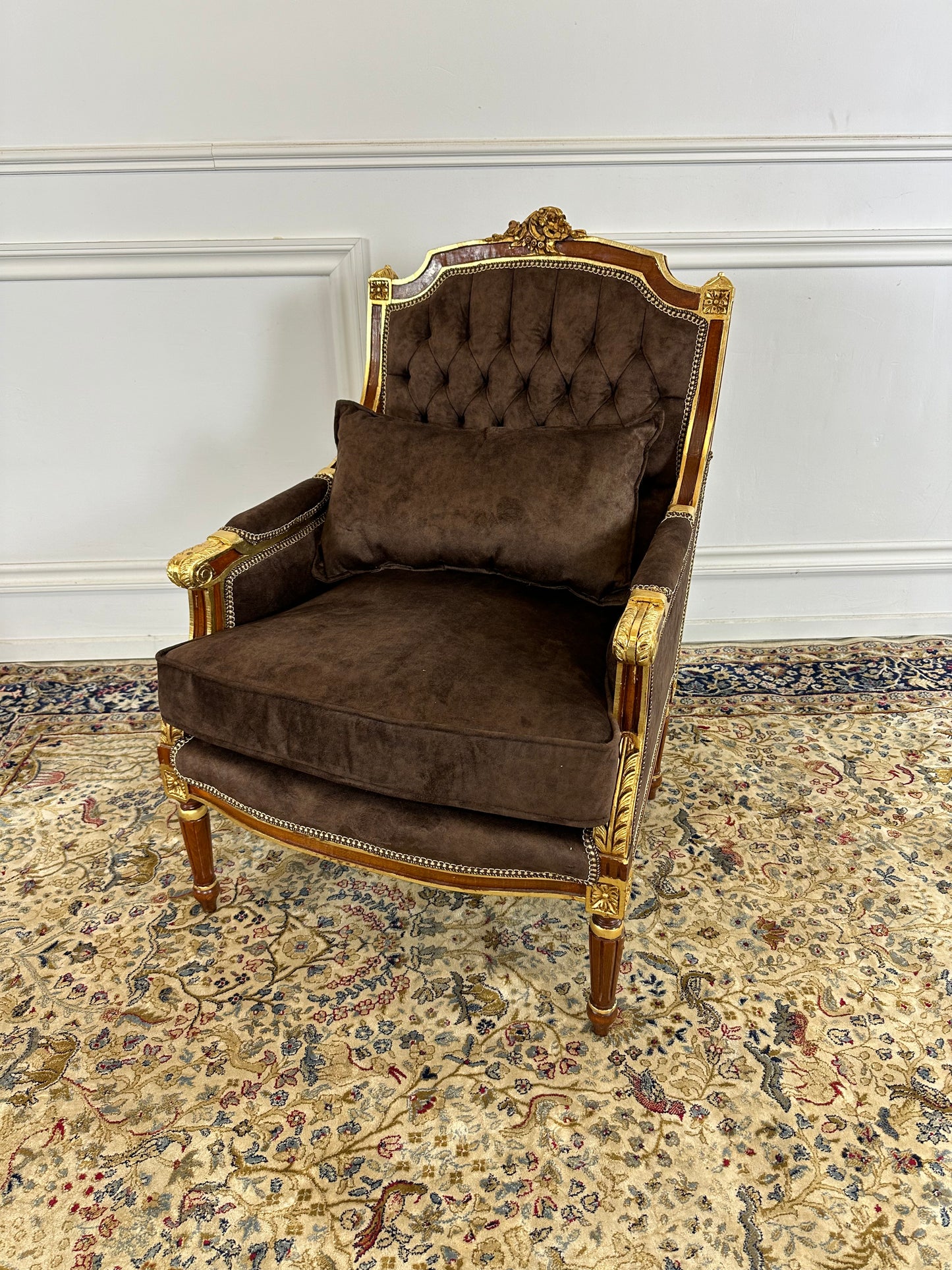 Beautiful French Napoleon arm chair with bronze ormolu (x6 available£