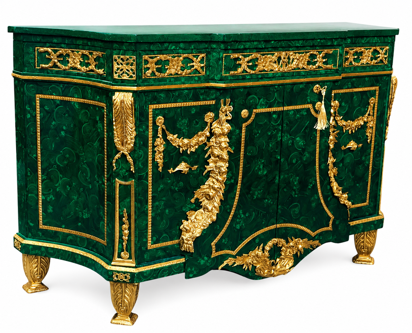 Amazing, French malachite and bronze buffet/sideboard