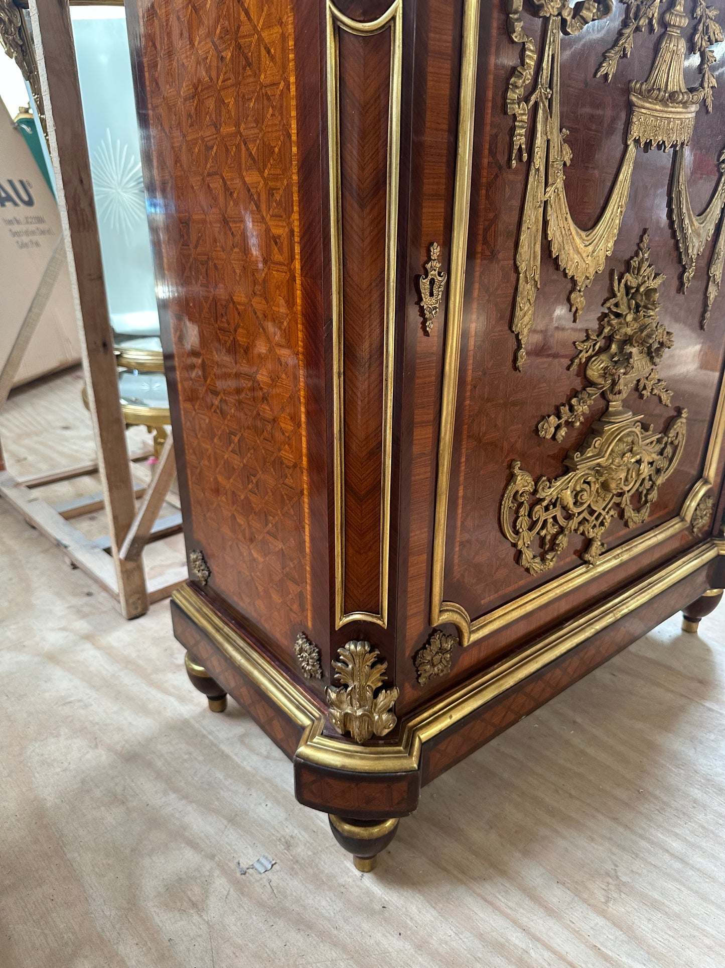 Stunning, Louis XV empire pier cabinet, (pair available)