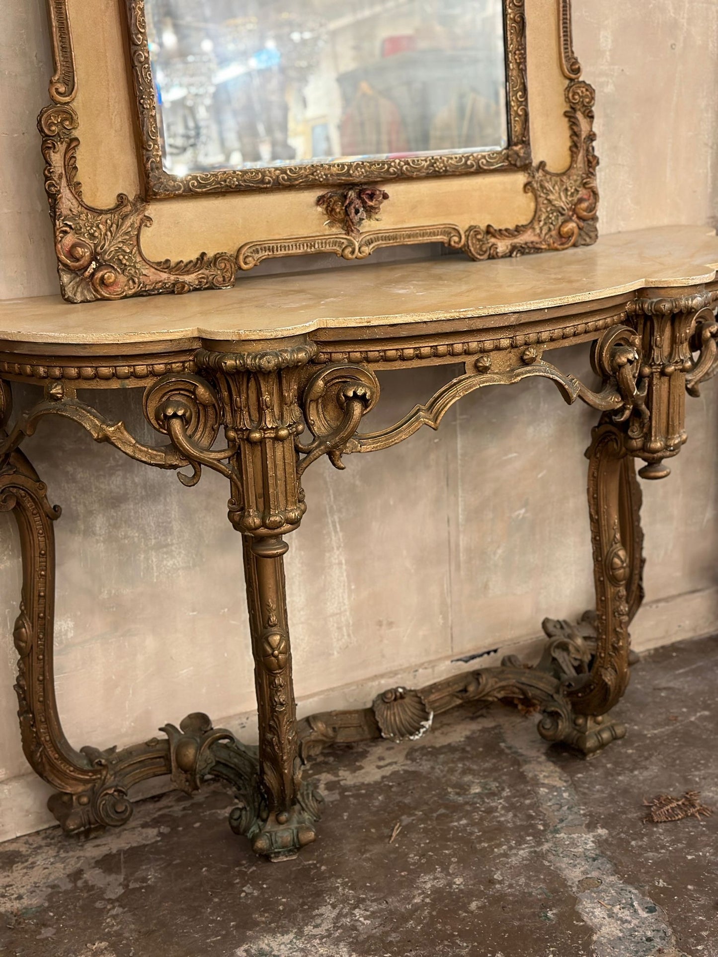 Victorian console table and mirror