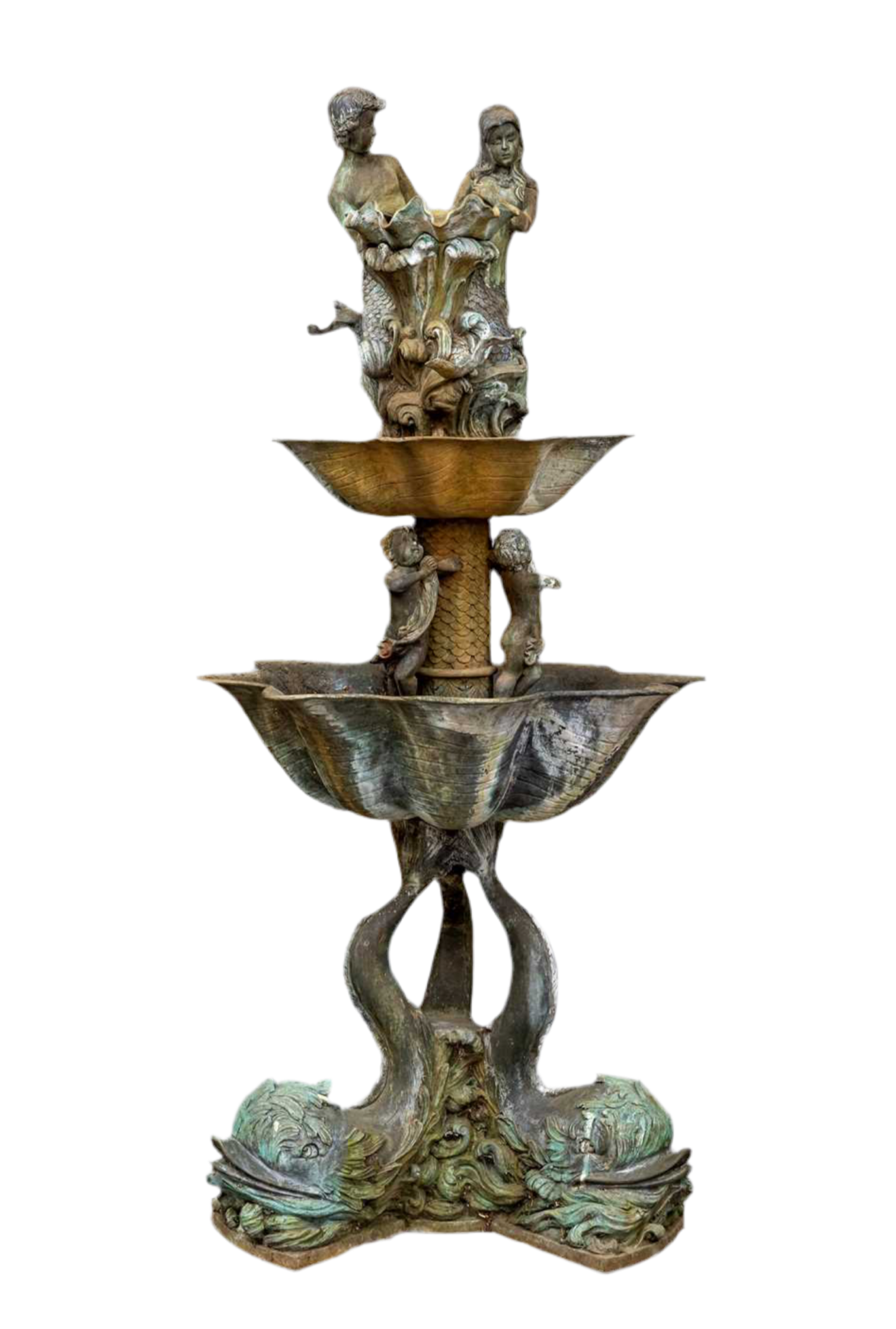 19thC French 7ft tall fountain
