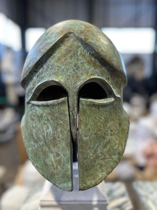 Huge, full size, bronze roam mask on plinth, very rare find from GREECE