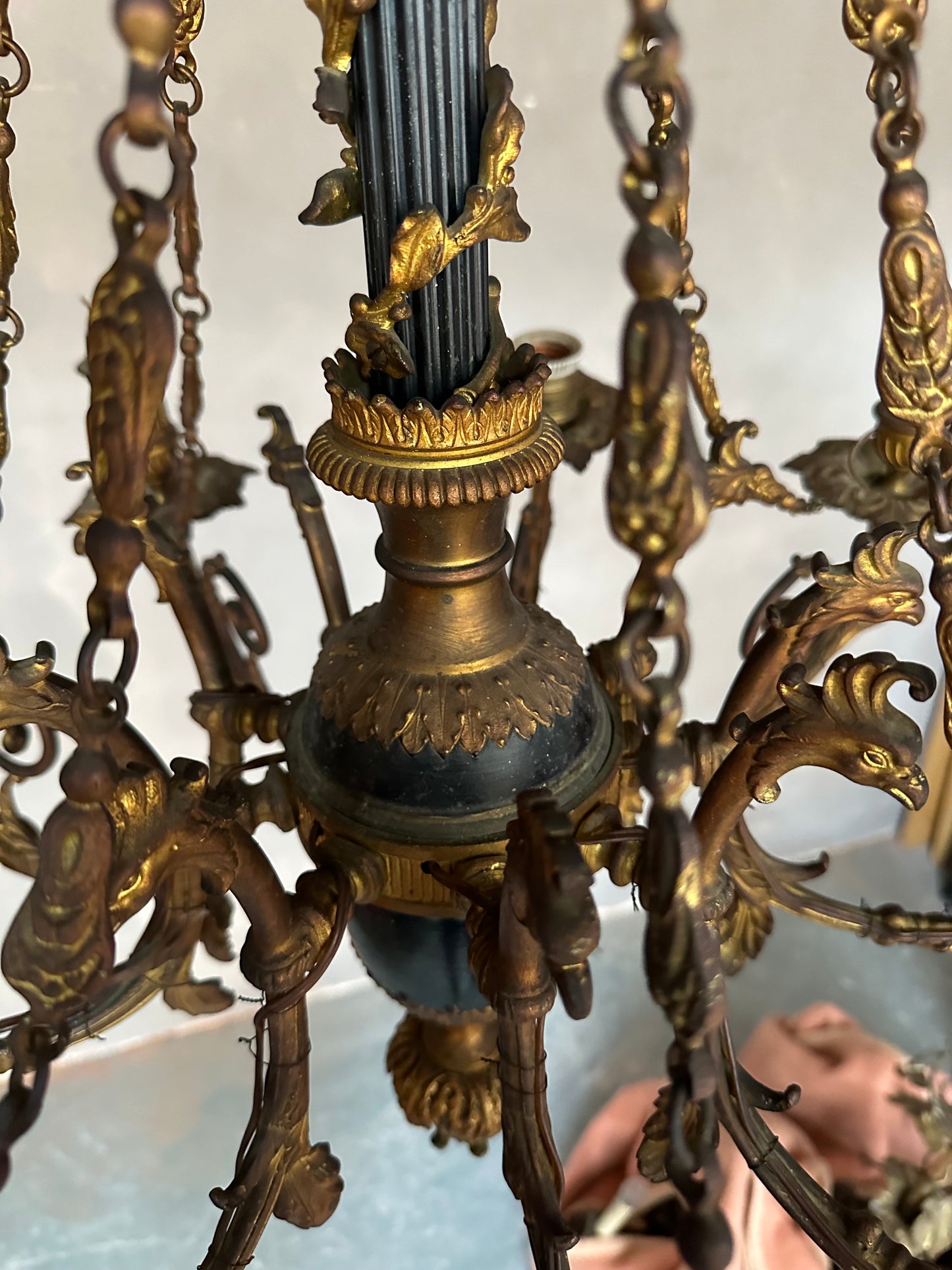 Stunning, 19thC bronze French chandelier