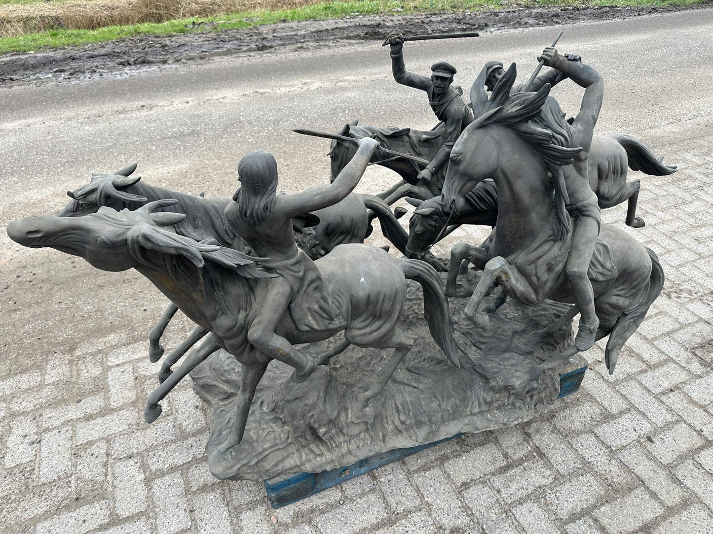 Huge, 5ft long, bronze sculpture from 1800’s, depicting American war scene