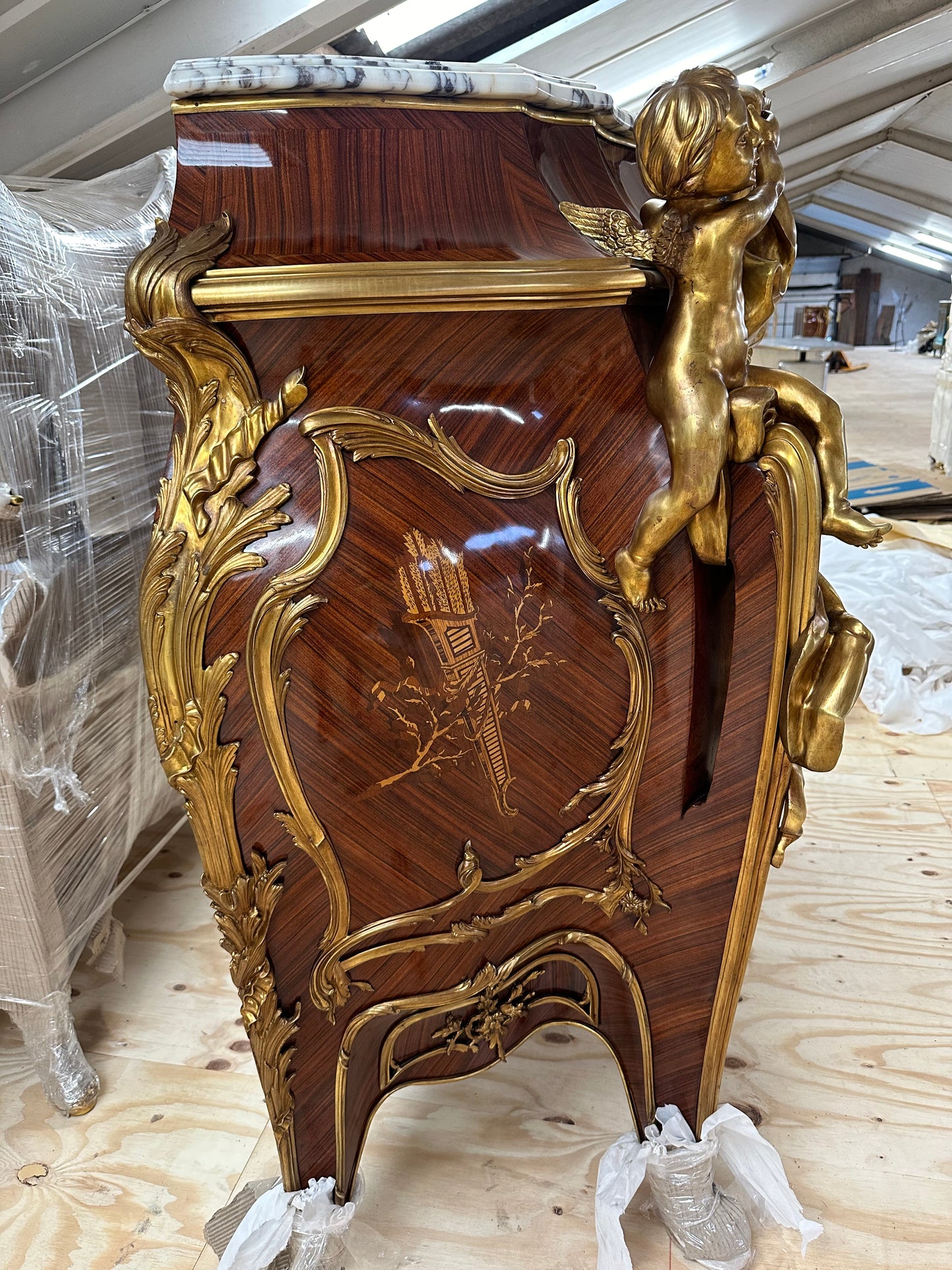 French Louis XV, Linke, marble top,  bronze mounted cupboard (260kgs)