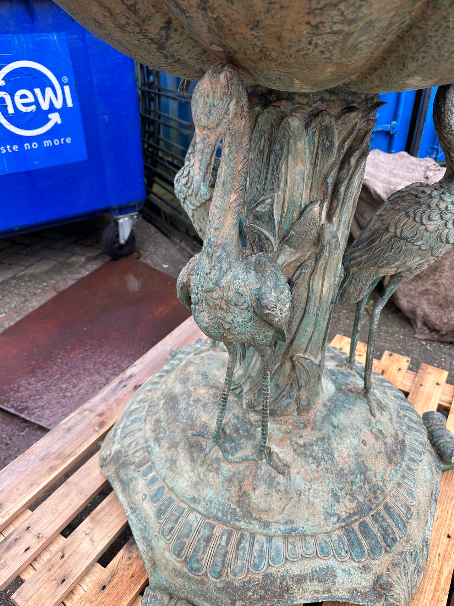 Rare, solid bronze, “Swan” water fountain