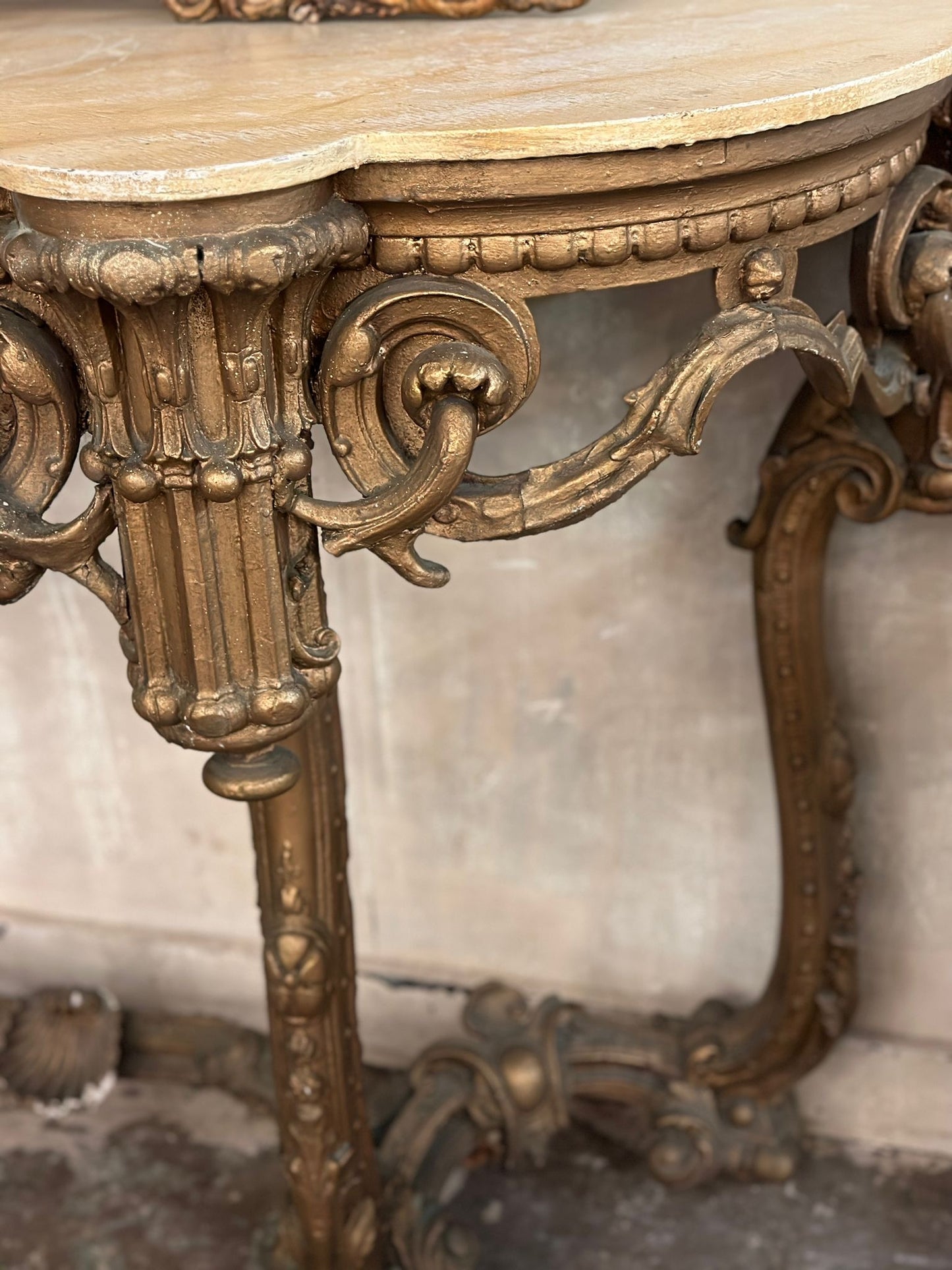 Victorian console table and mirror