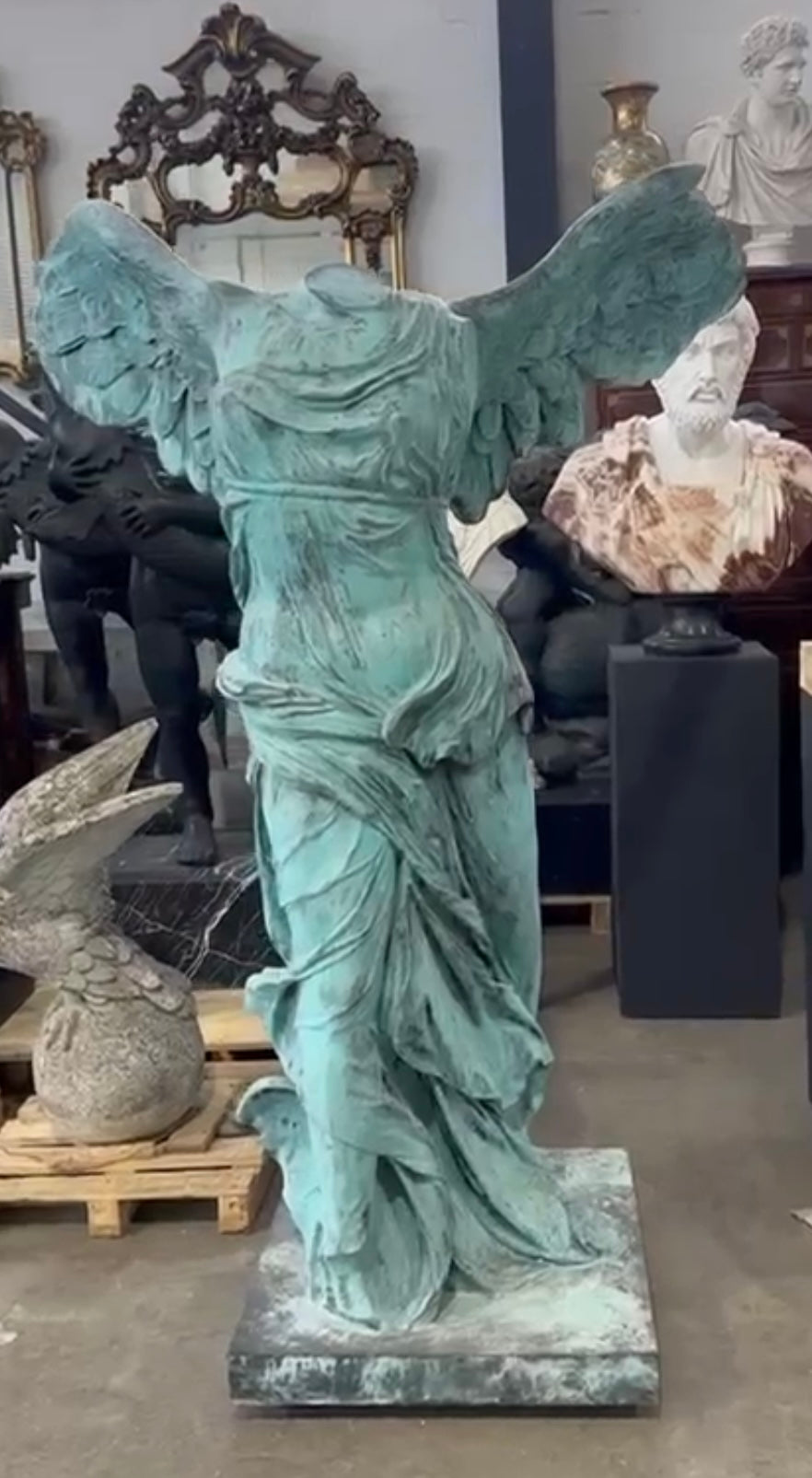 Nike of Samothrace bronze statue from Italy, extremely rare find.