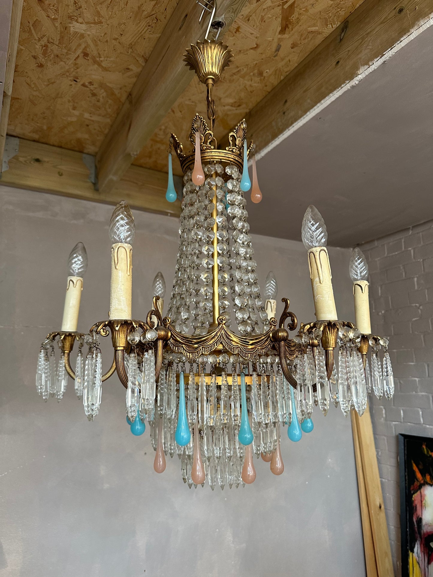 Beautiful 1930’s Italian Crystal Murano chandelier