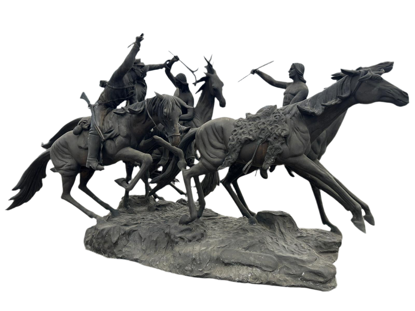 Huge, 5ft long, bronze sculpture from 1800’s, depicting American war scene