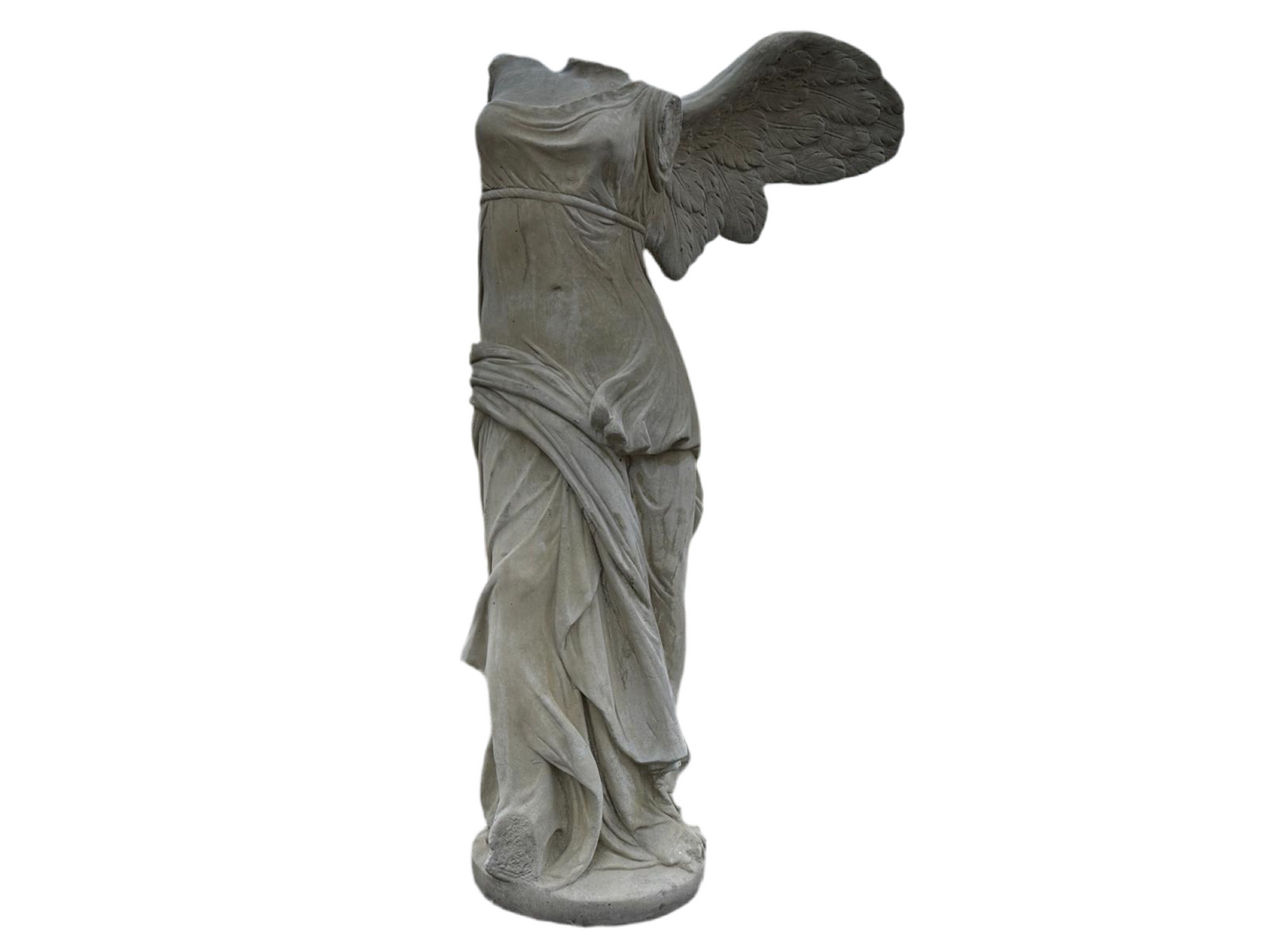 6ft tall, stone Nike of Samorace statue