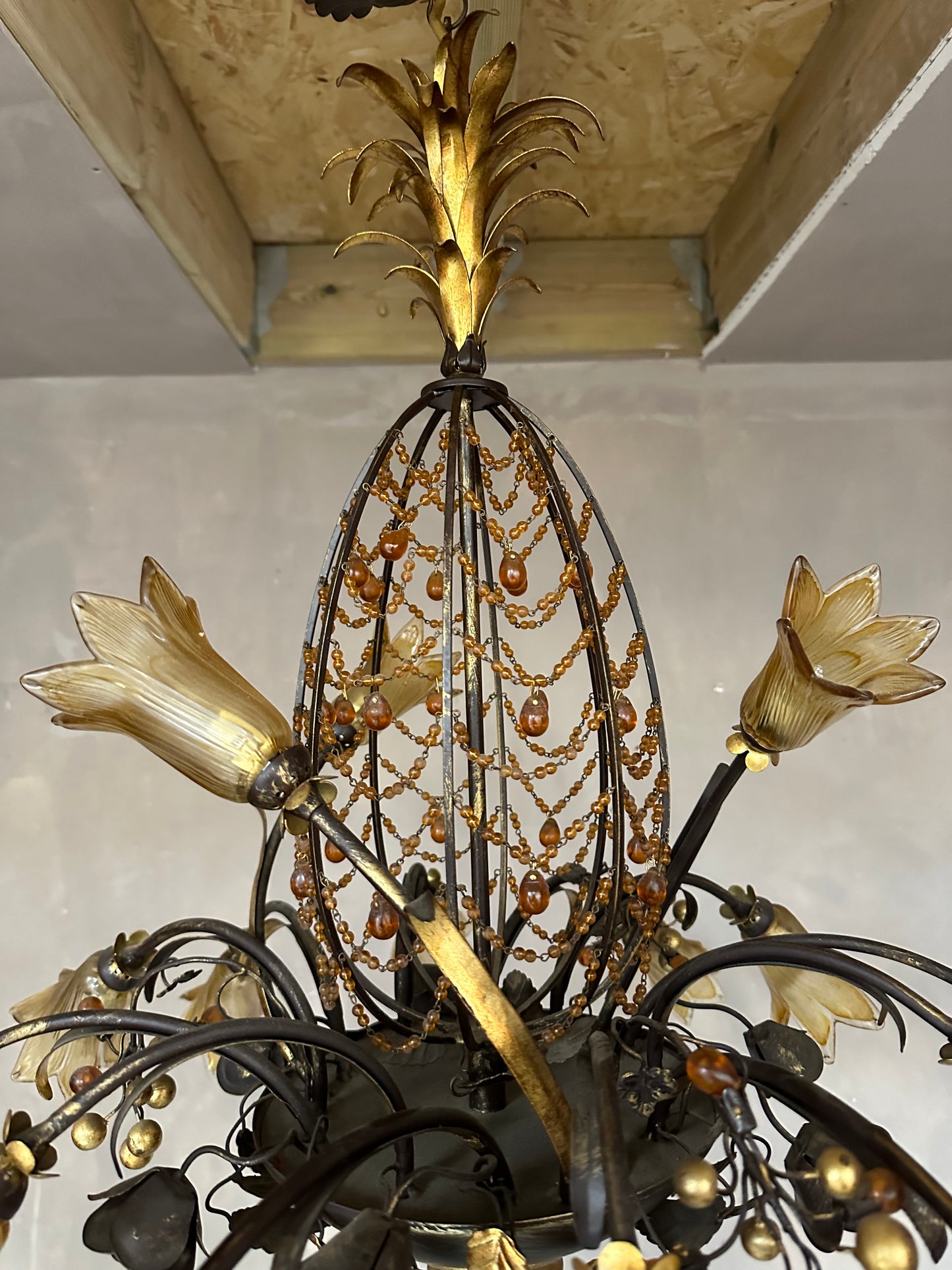 Very rare, Italian 1979’s Murano “Pineapple” chandelier